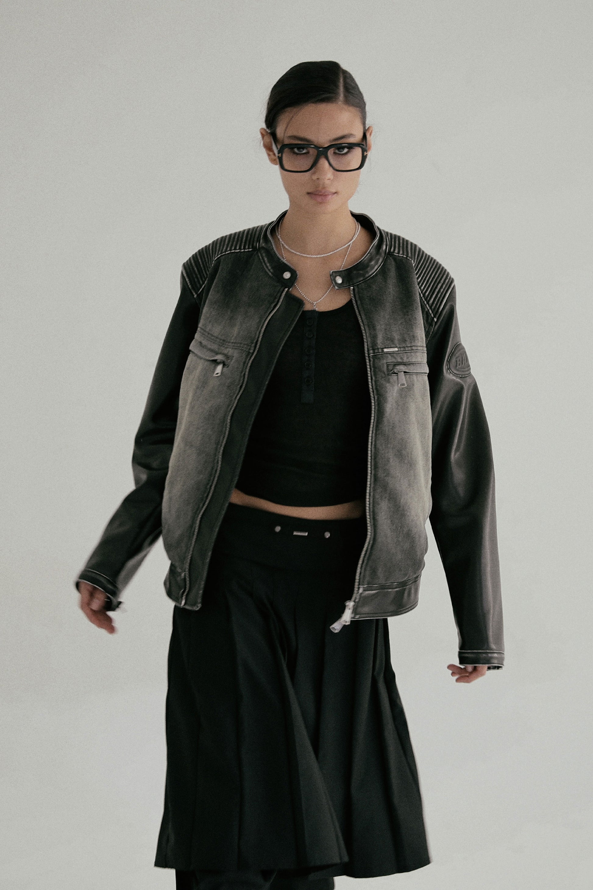 Badblood Proto Gabardine Midi Pleated Skirt Black