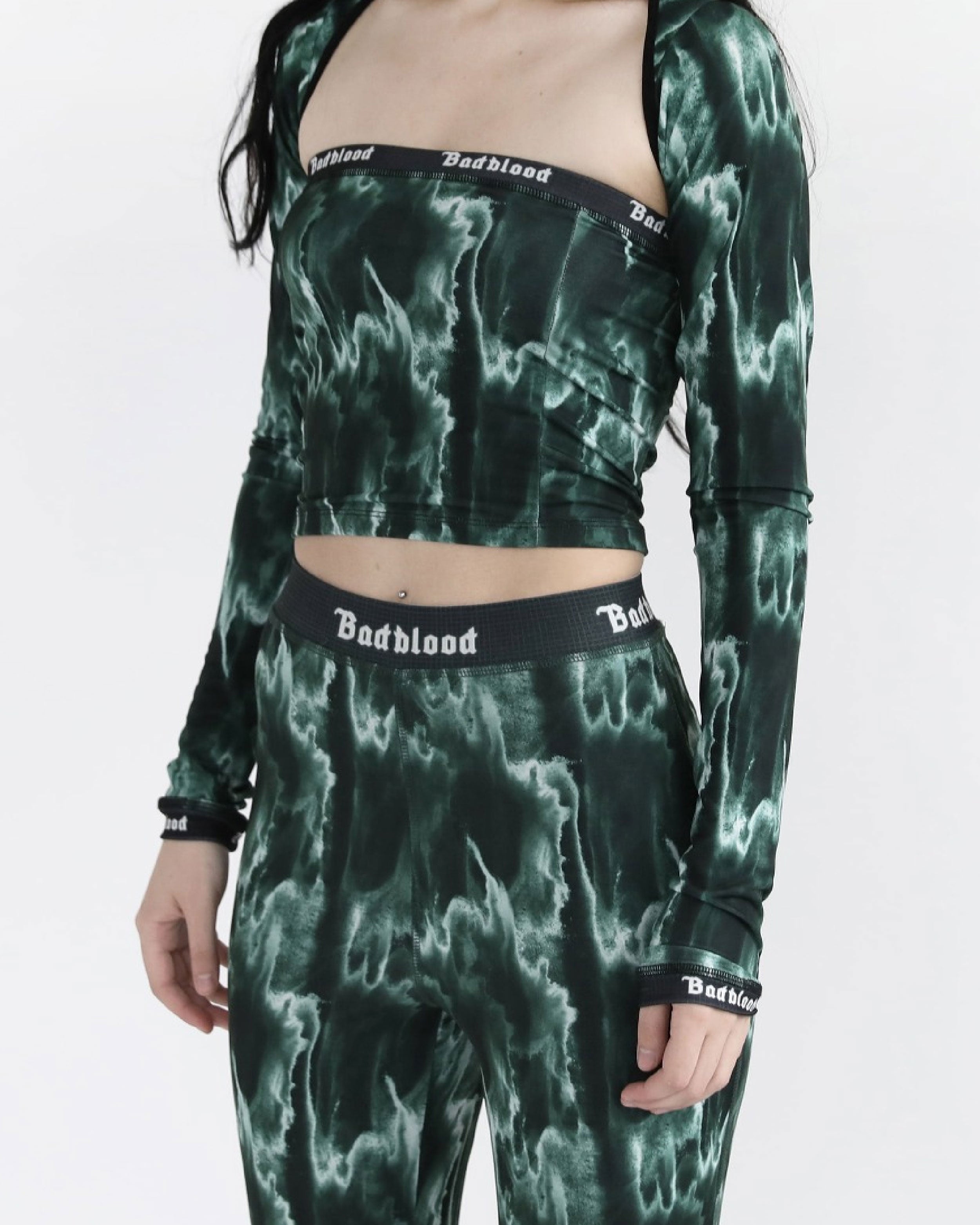 Badblood Jersey Shrug Marble Green