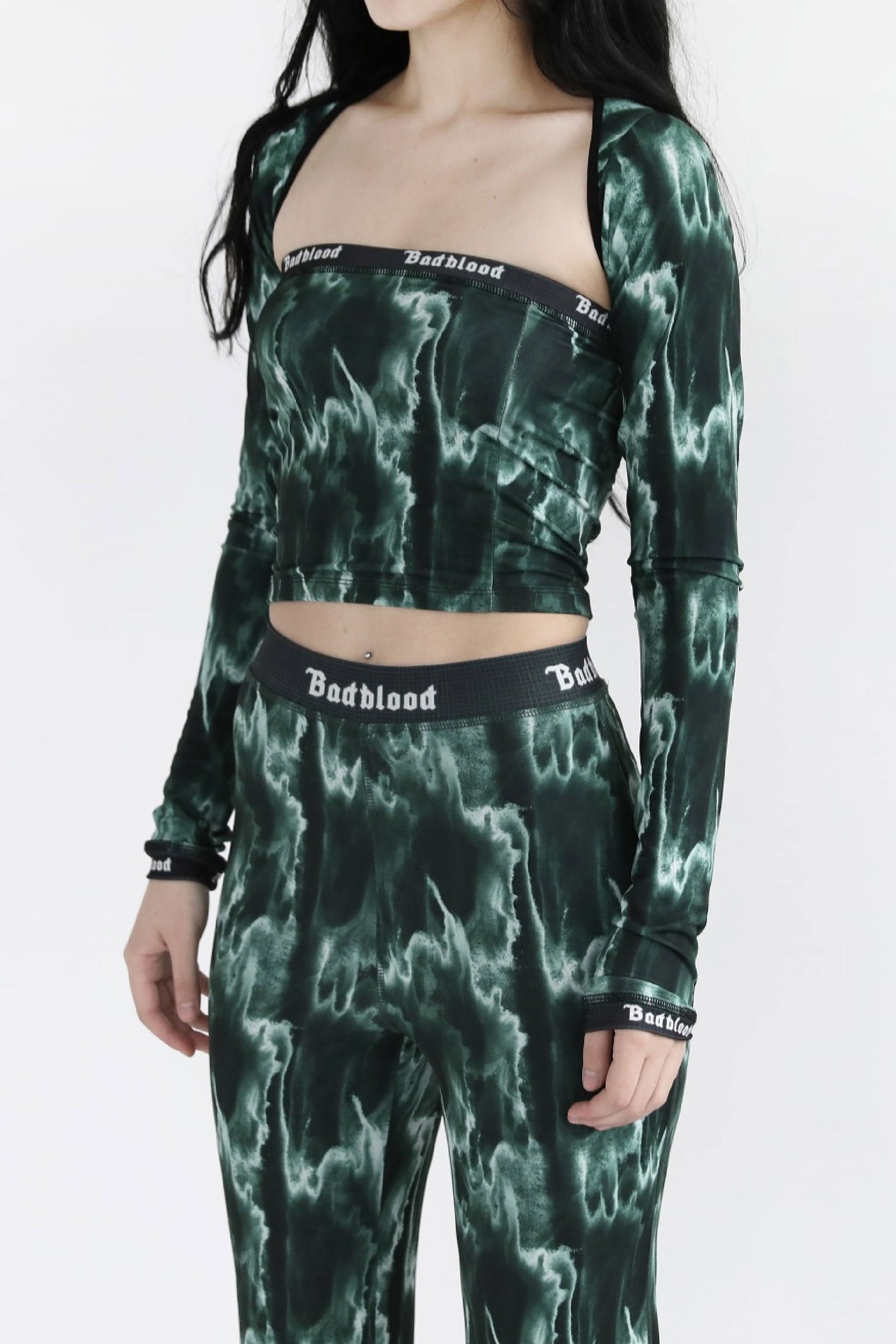 Badblood Jersey Shrug Marble Green