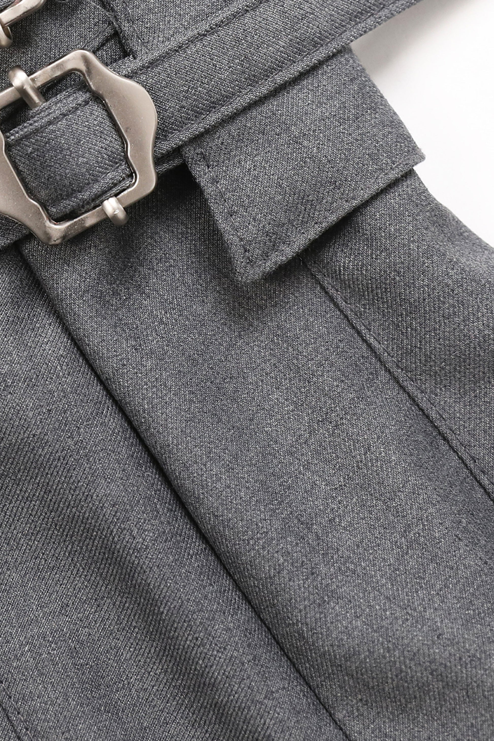 Badblood Proto Gabardine Midi Pleated Skirt Charcoal