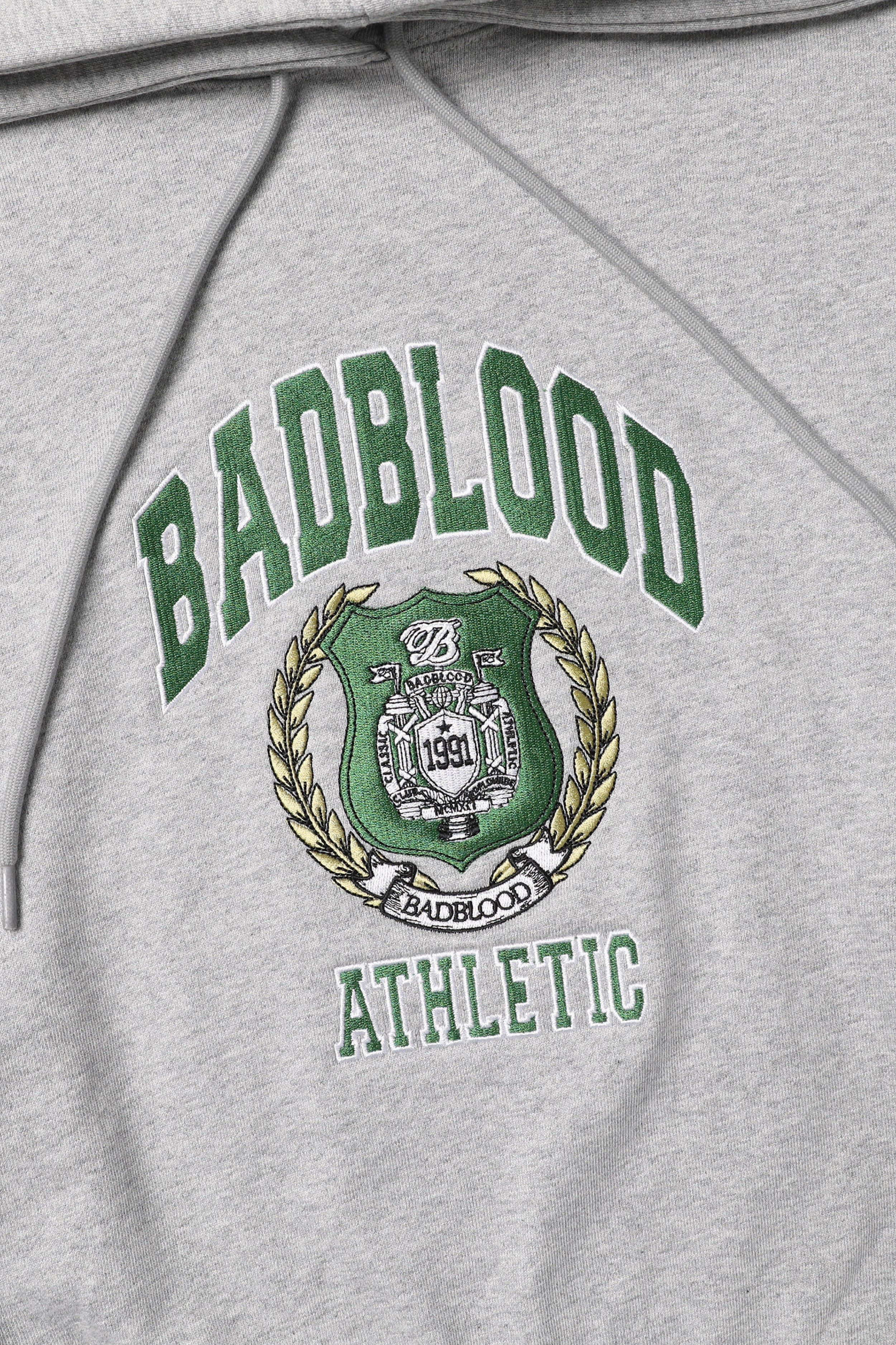 Badblood Heritage 徽章重量級連帽衫灰色