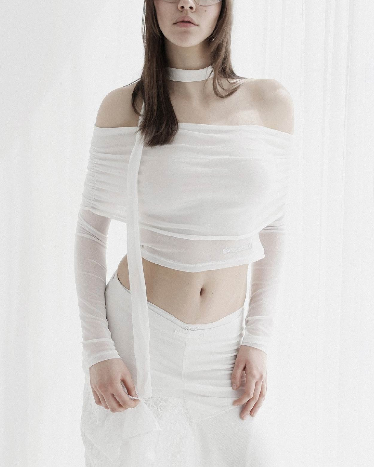 Badblood Second Skin Off Shoulder Top Cream