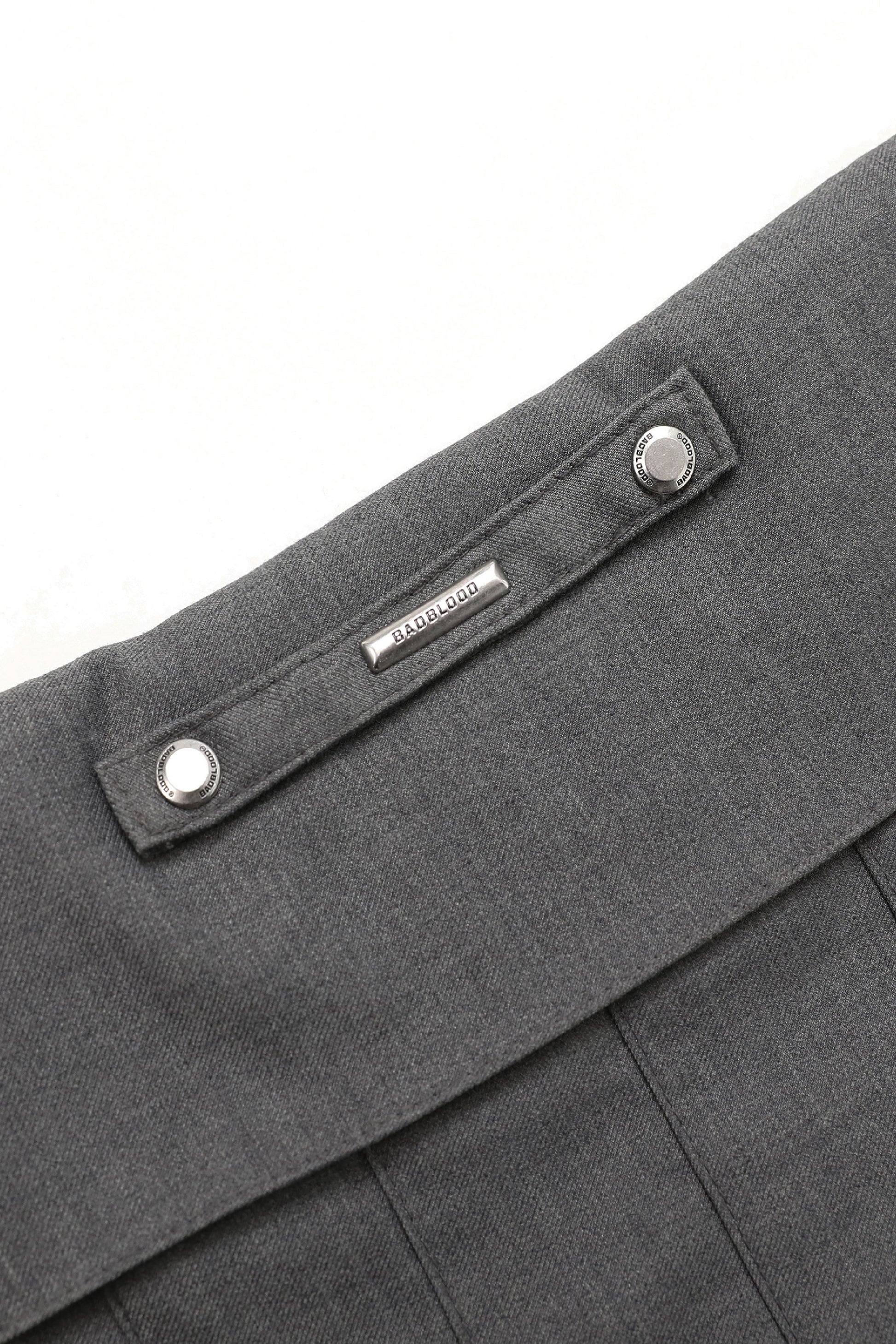 Badblood Proto Gabardine Midi Pleated Skirt Charcoal