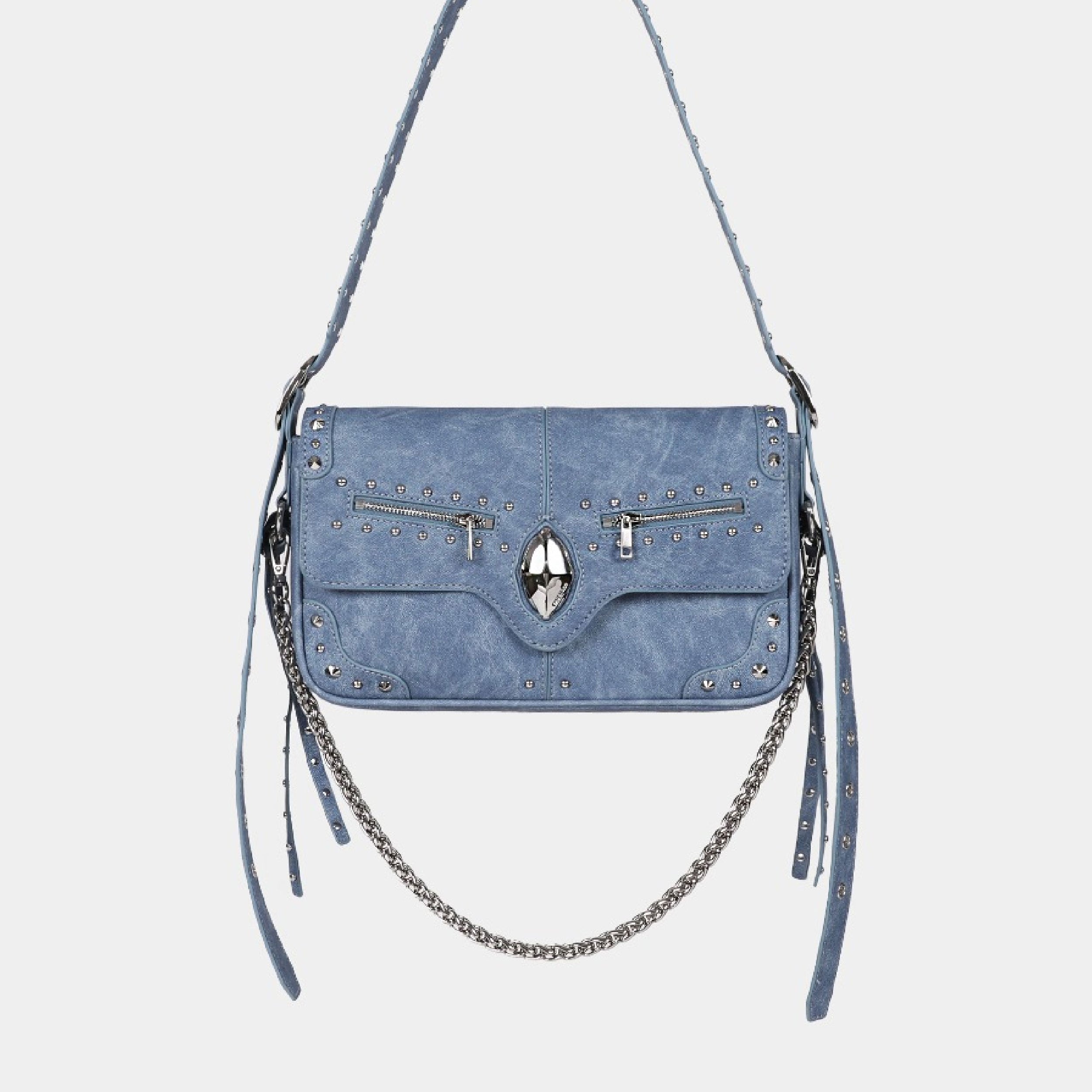 Badblood Ellipse Symbol Cranky Flap Bag Denim Blue
