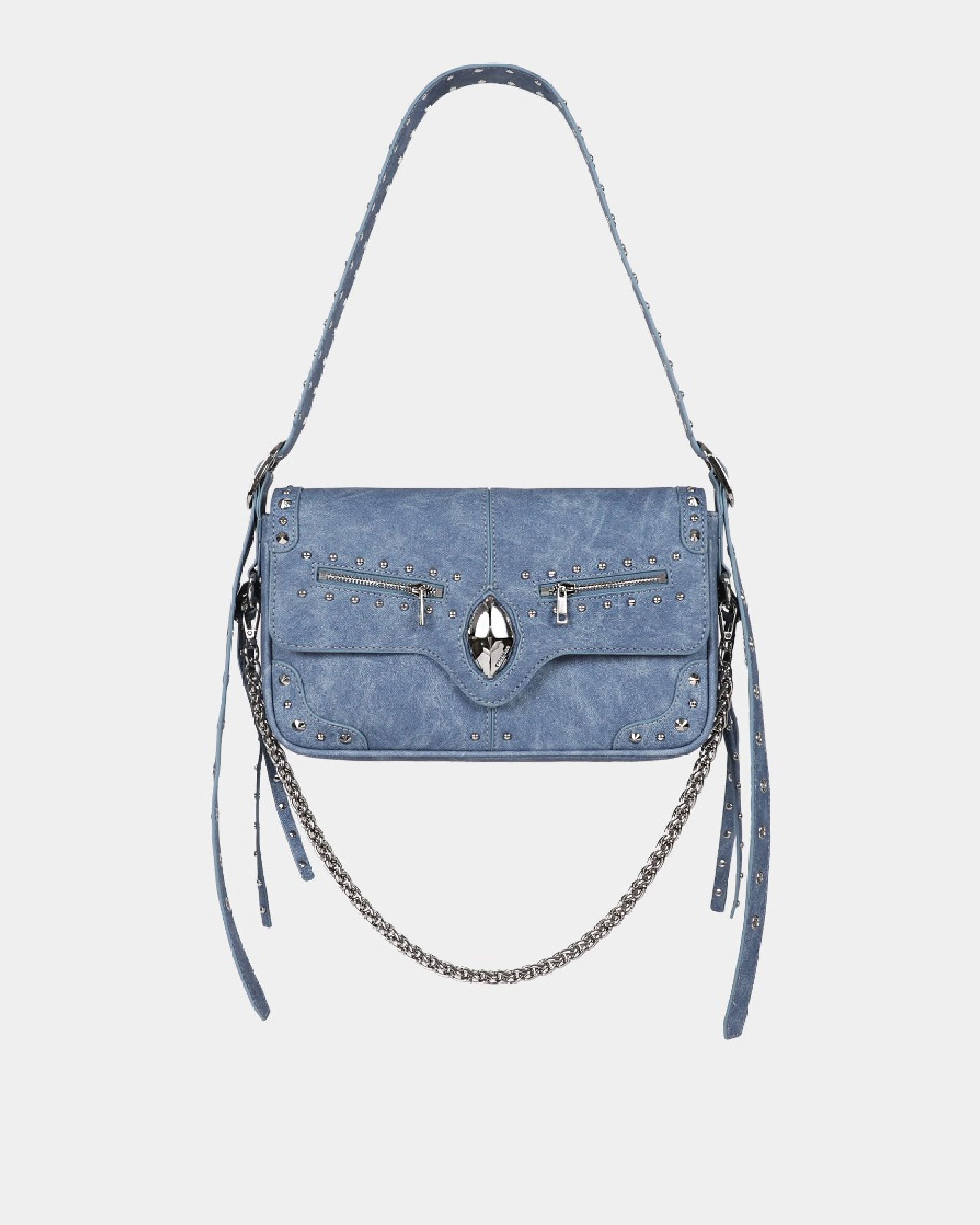 Badblood Ellipse Symbol Cranky Flap Bag Denim Blue