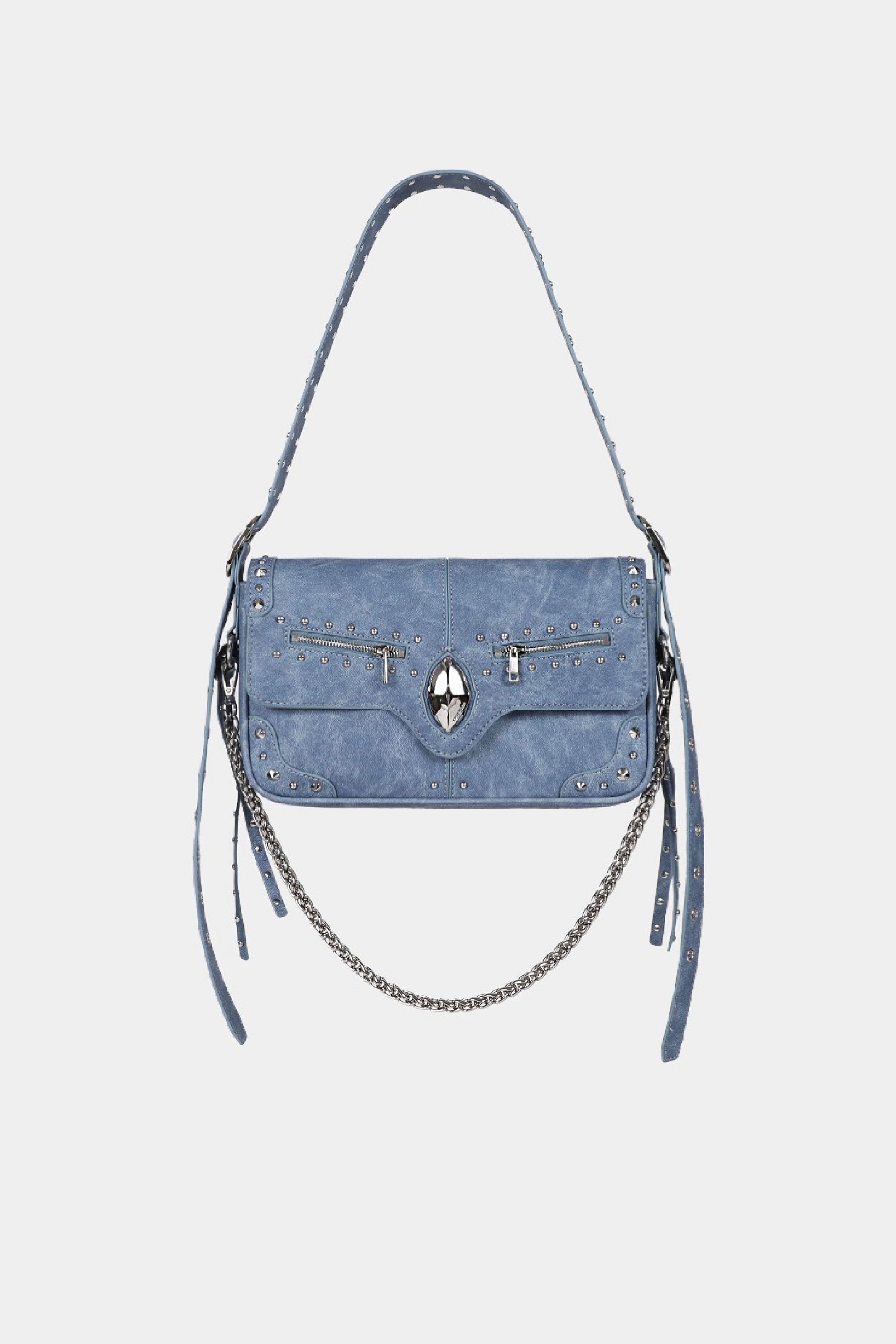 Badblood Ellipse Symbol Cranky Flap Bag Denim Blue