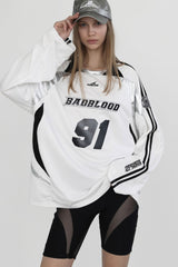 Badblood Duncan Sports Long Sleeve Large Fit White