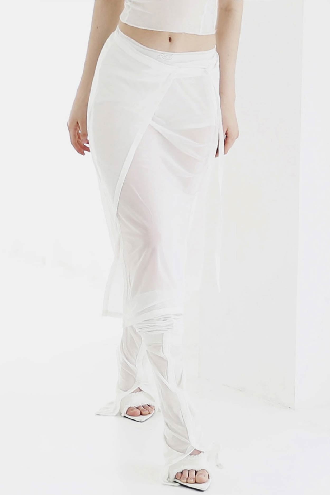 Badblood Breeze Midi Skirt Cream
