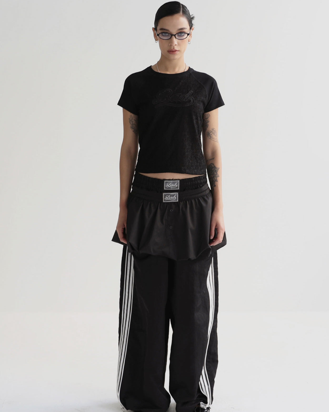 Badblood Selena Lace Contrast T-Shirt Black