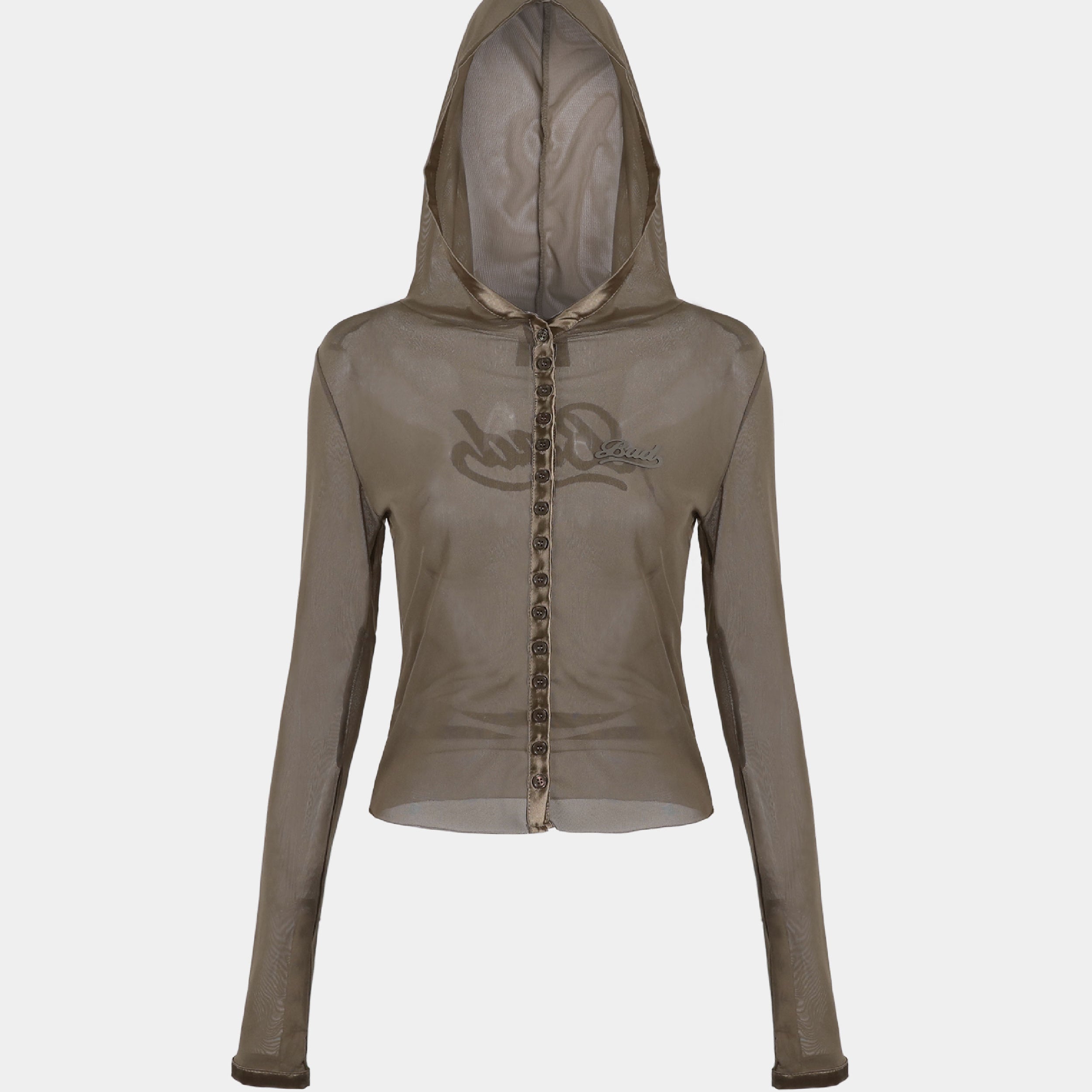 Badblood Breeze Button Up Hoodie Long Sleeve Tobacco