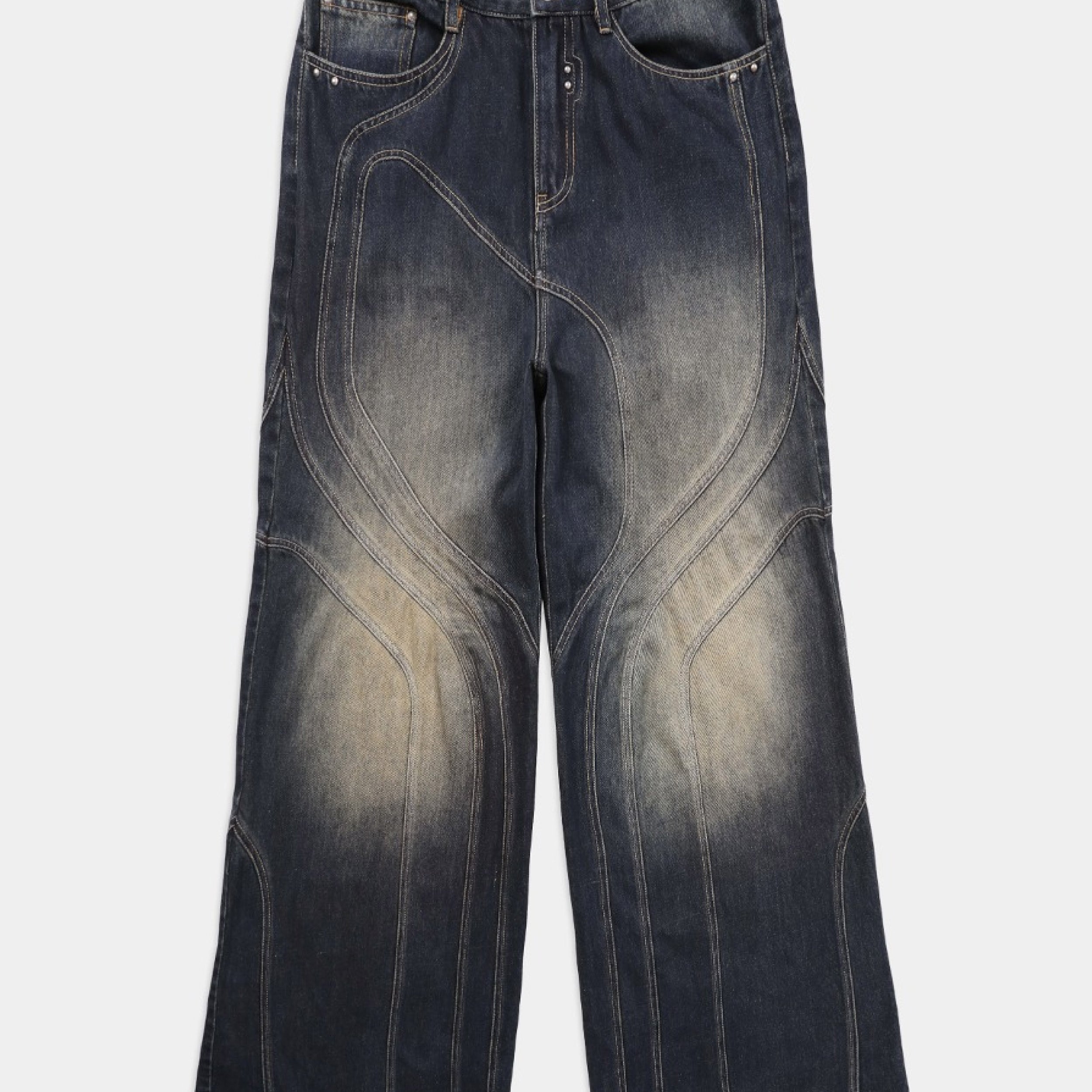 Badblood Aquila Denim Wide Flare Pants Rusty Blue