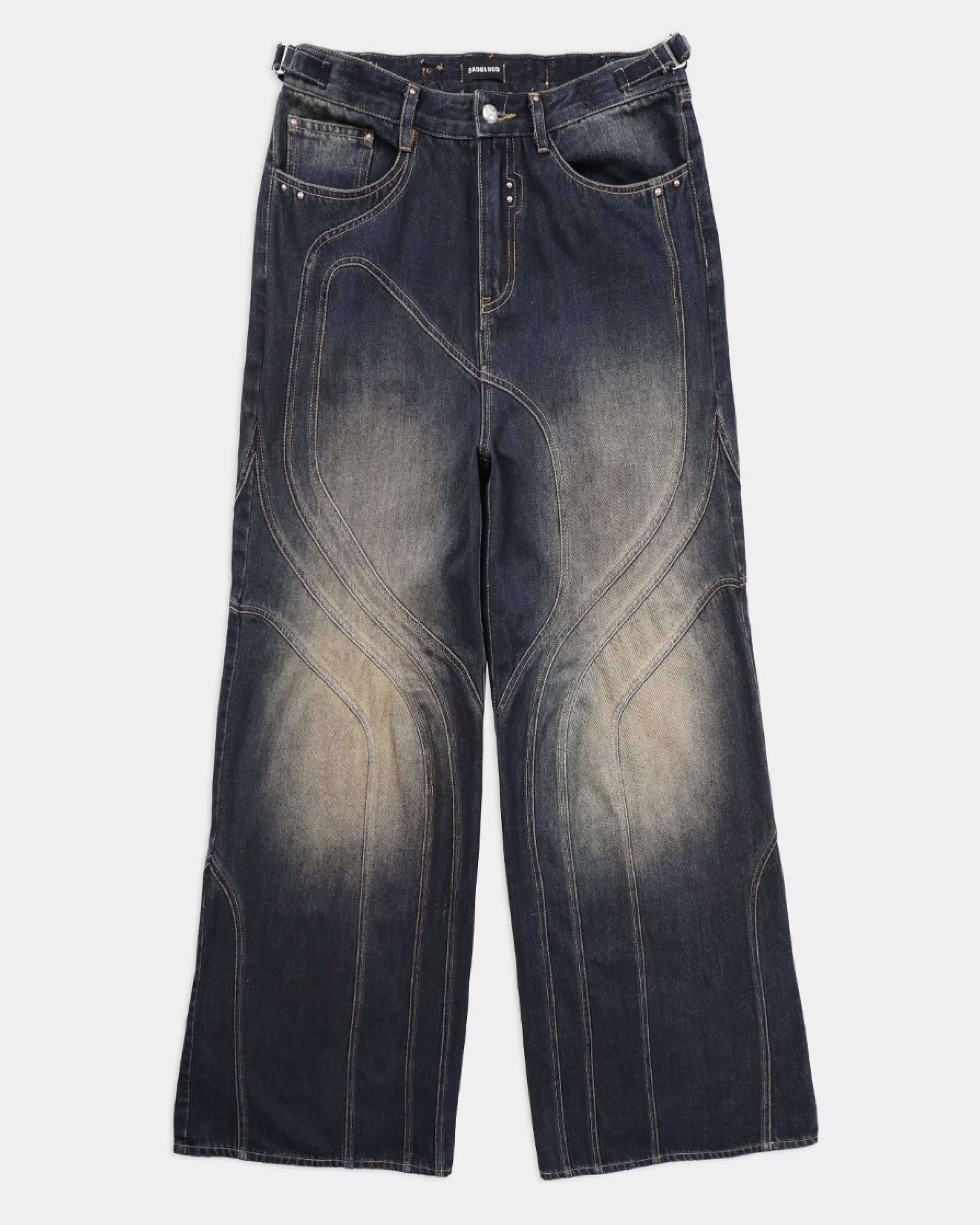 Badblood Aquila Denim Wide Flare Pants Rusty Blue