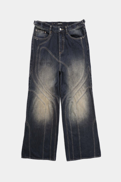 ◆BADBLOOD◆ Aquila Denim Wide Flare Pants Rusty Blue Badblood Aquila Denim Wide Flare Pants Rusty Blue – BBGSHOPHK