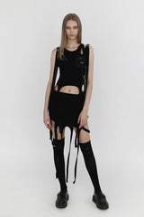 Badblood Jersey Garter Tank Top Black