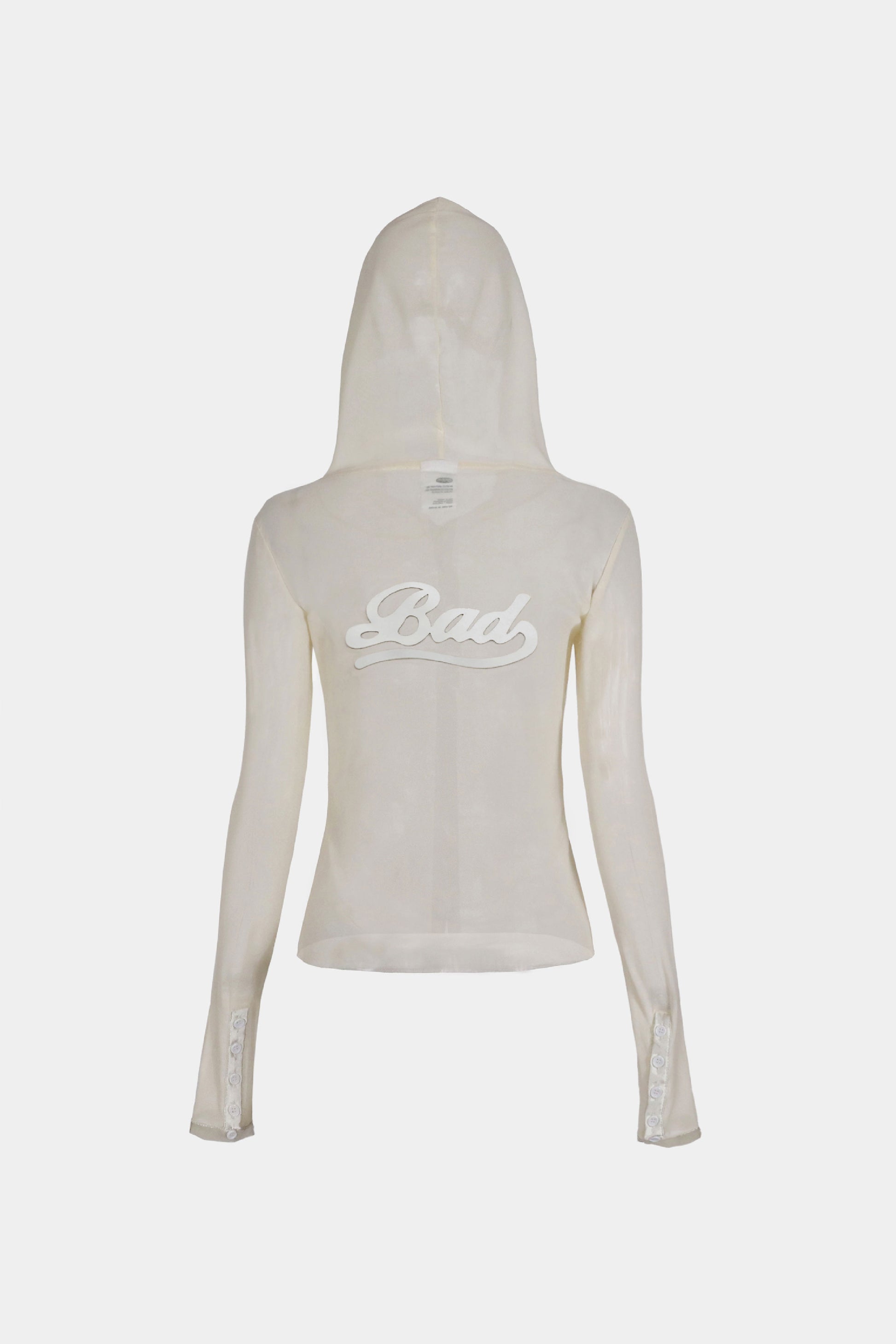 Badblood Breeze Button Up Hoodie Long Sleeve Cream