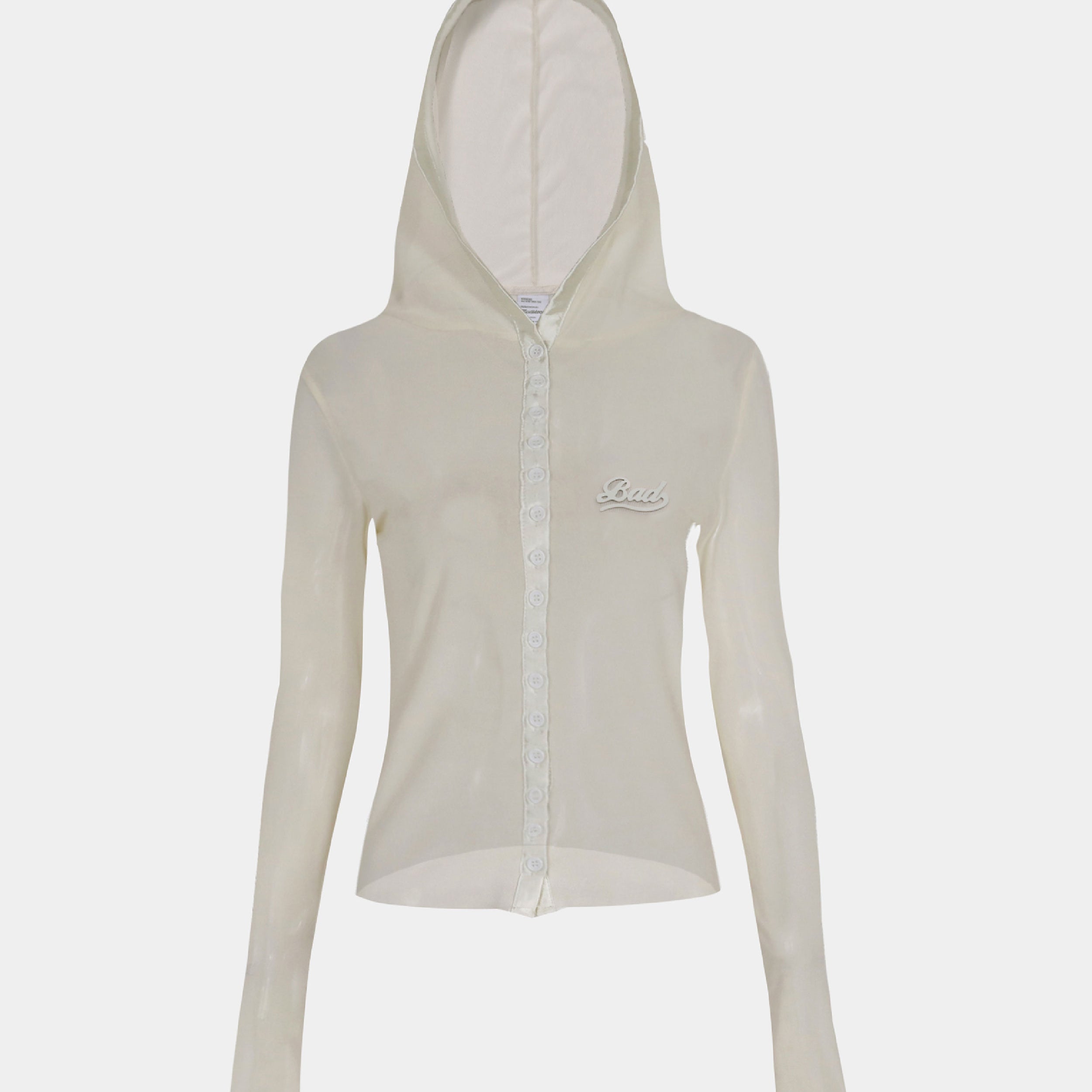 Badblood Breeze Button Up Hoodie Long Sleeve Cream