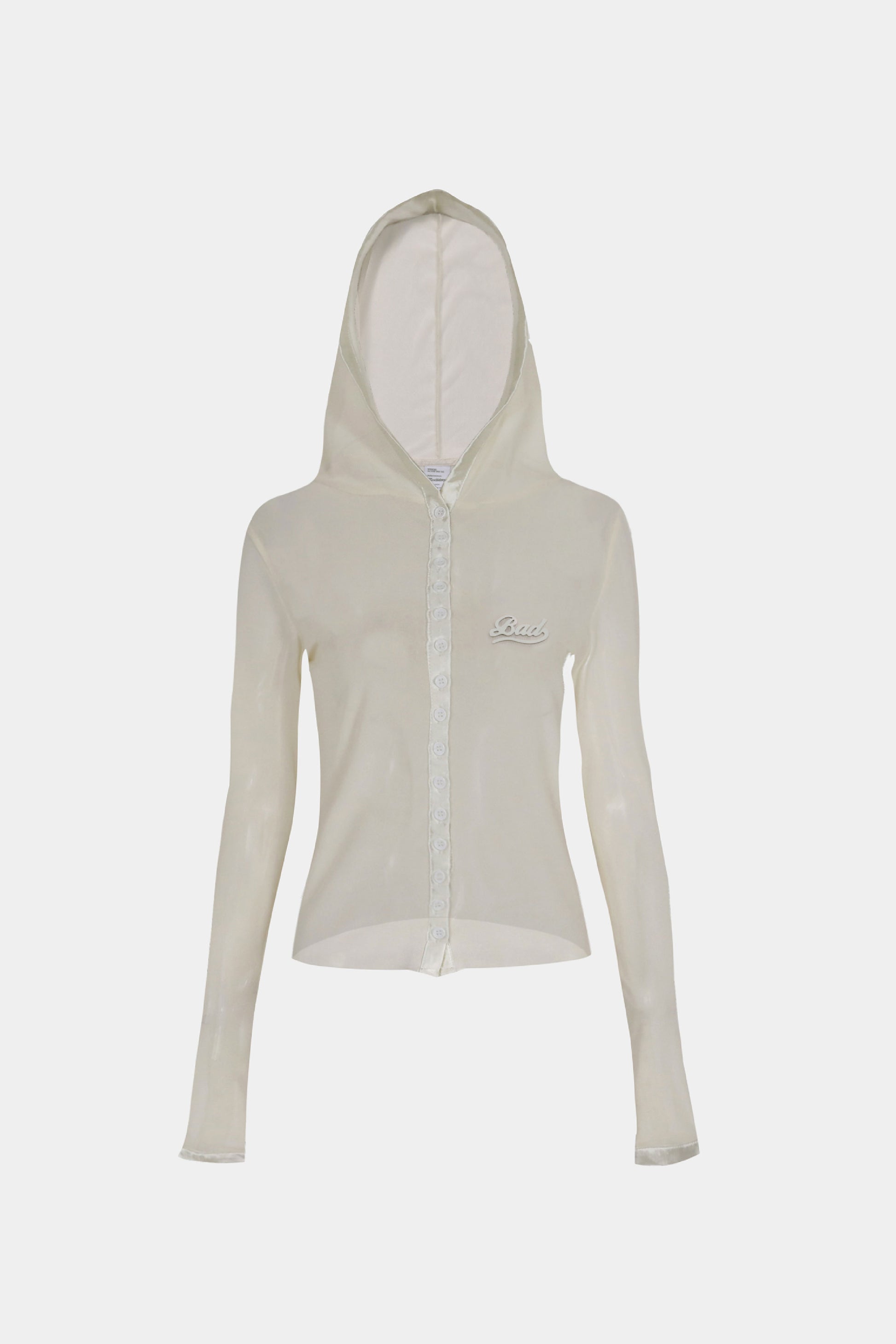 Badblood Breeze Button Up Hoodie Long Sleeve Cream