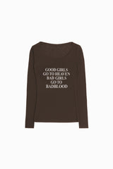 Badblood Bad Girls Loose Fit Top Espresso
