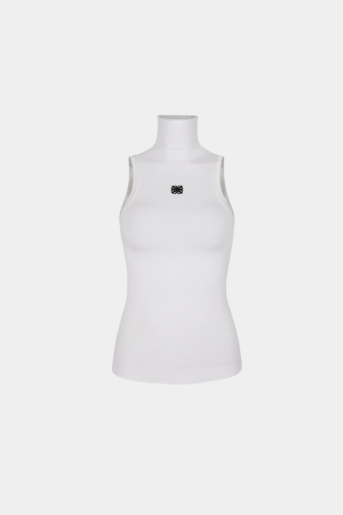 Badblood Fleur Logo Roll Neck Tank White