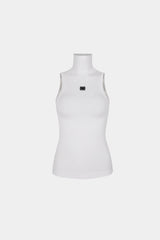 Badblood Fleur Logo Roll Neck Tank White