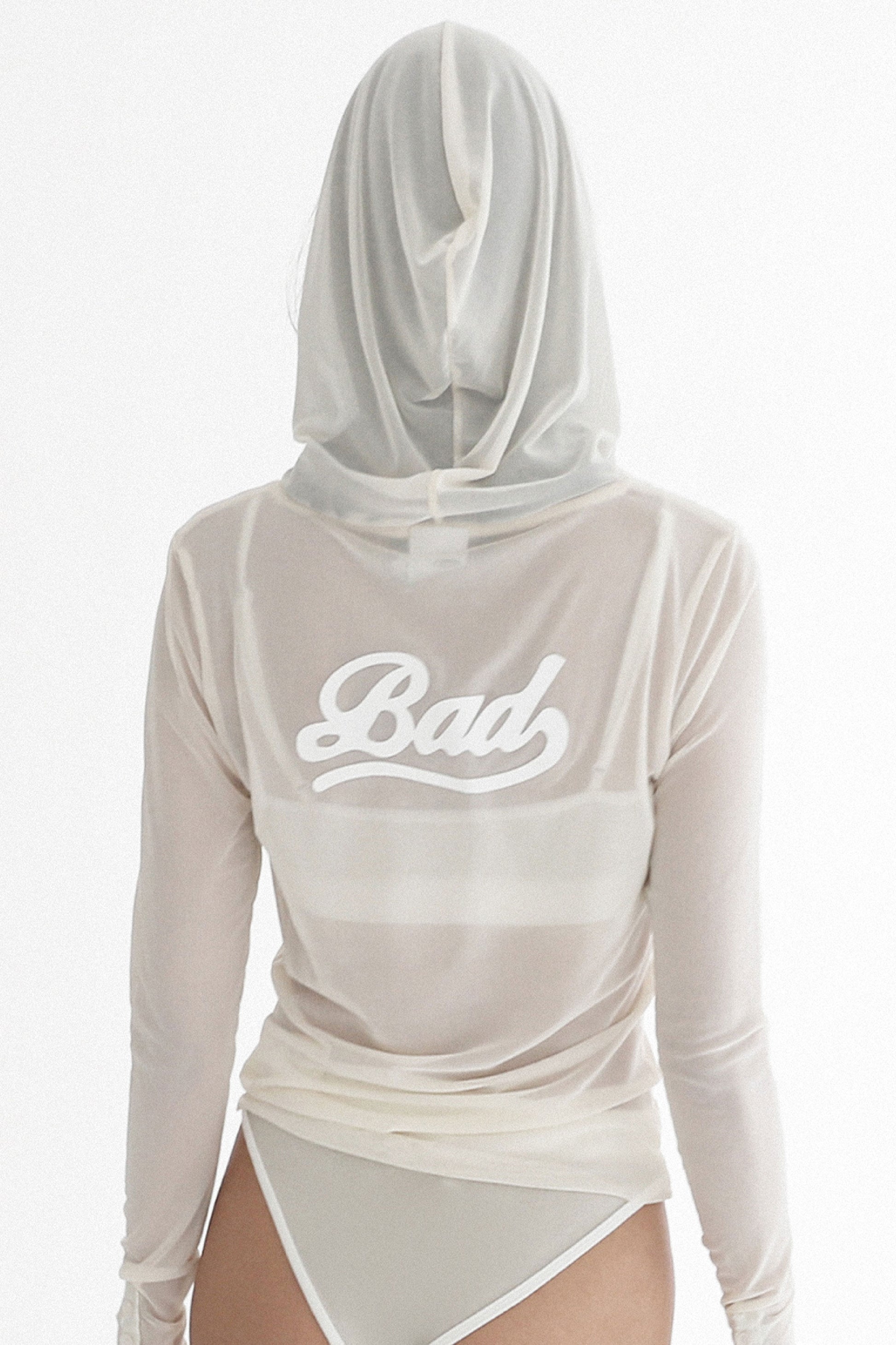 Badblood Breeze Button Up Hoodie Long Sleeve Cream