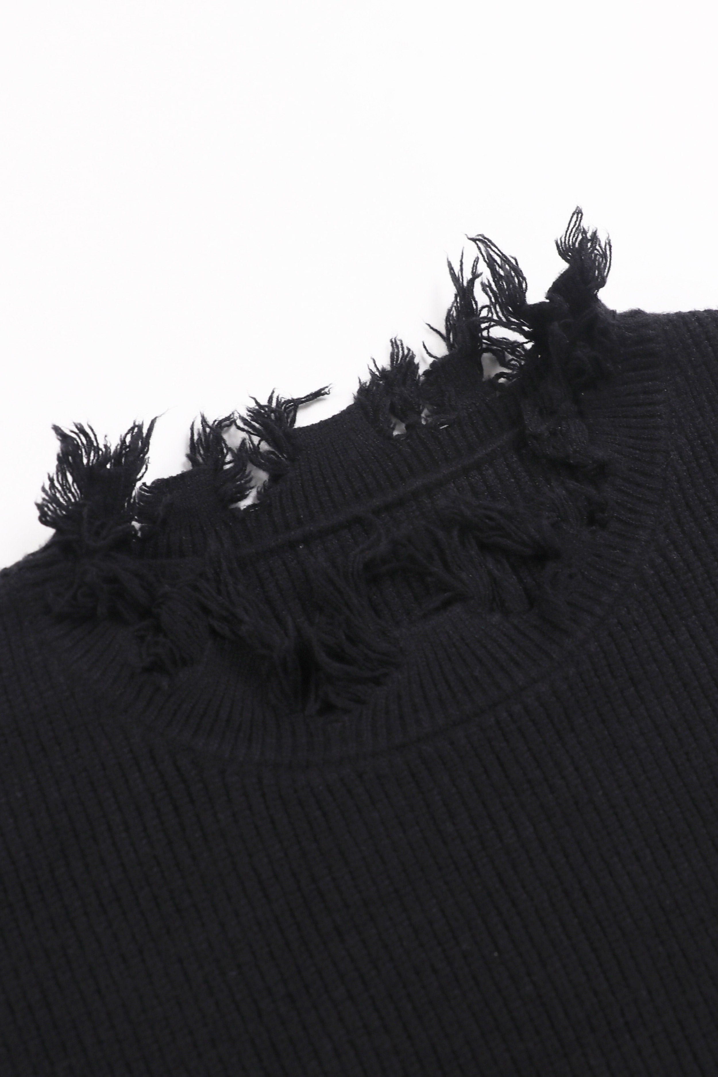 Badblood Destroyed Long Sleeve Sweater Black