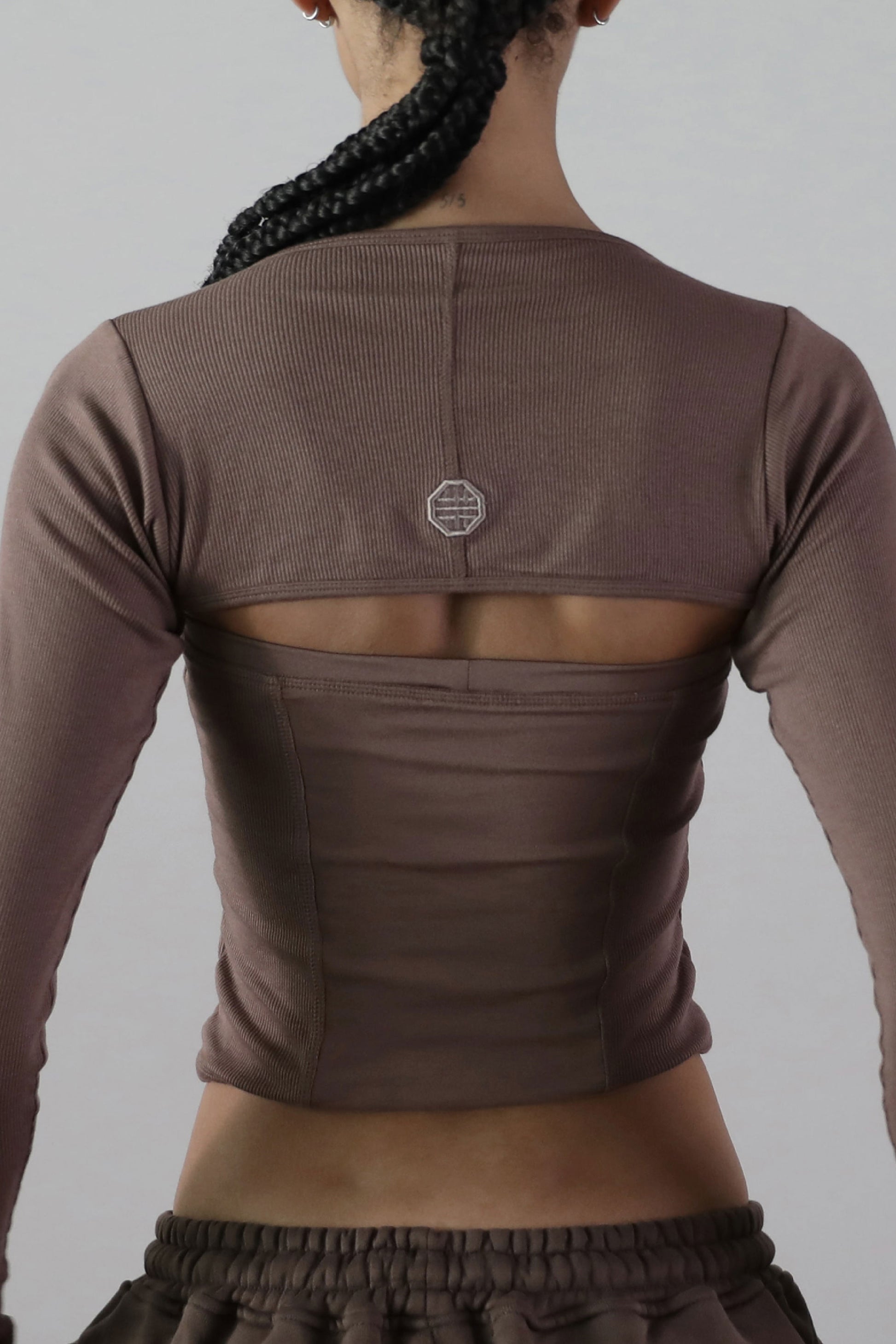 Badblood Cotton Jersey Shrug Taupe