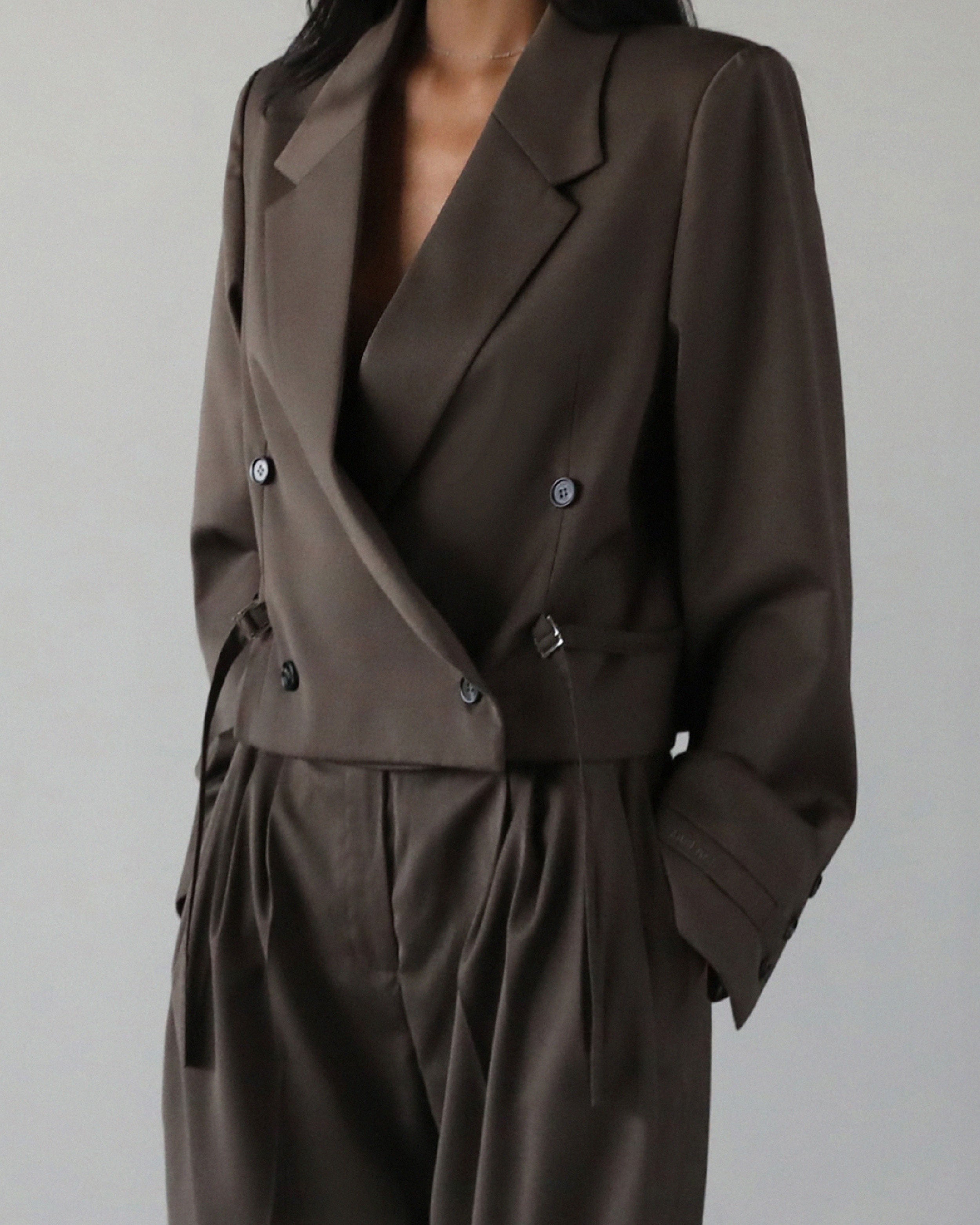 Badblood The Crop Blazer Espresso