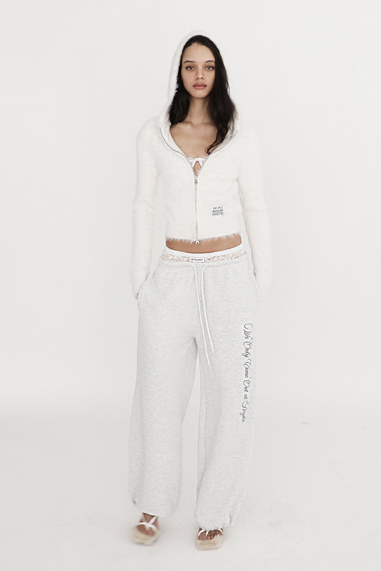 Badblood Pure Lace Trim Jogger Ash Gray
