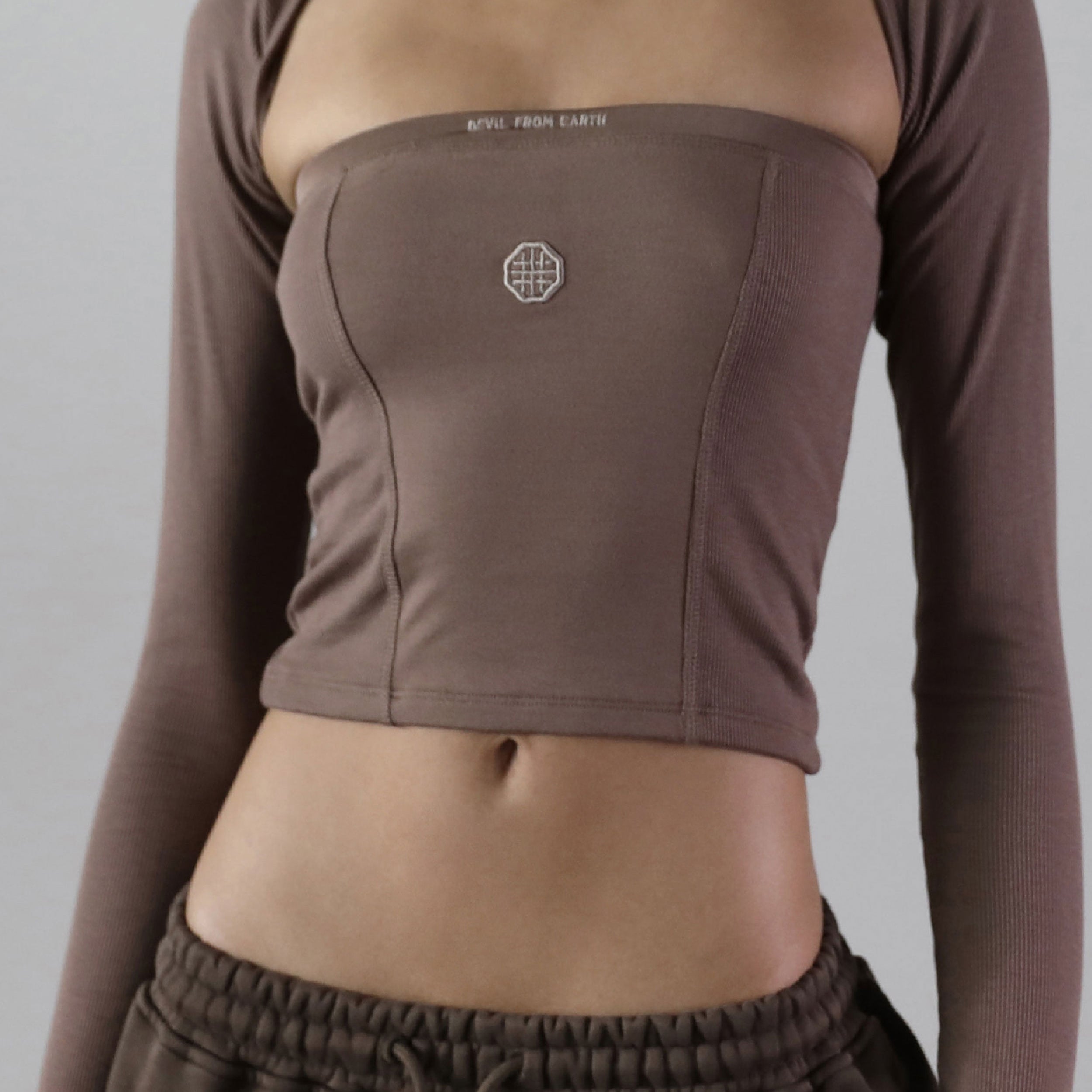 Badblood Cotton Jersey Shrug Taupe