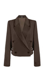 Badblood The Crop Blazer Espresso