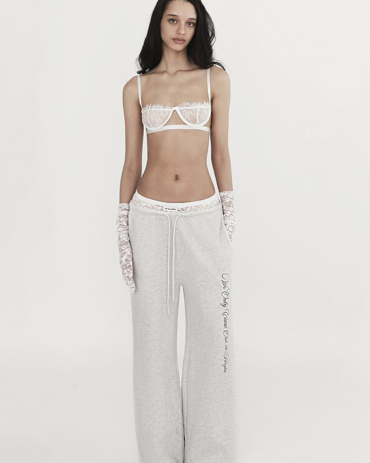 Badblood Pure Lace Trim Jogger Ash Gray
