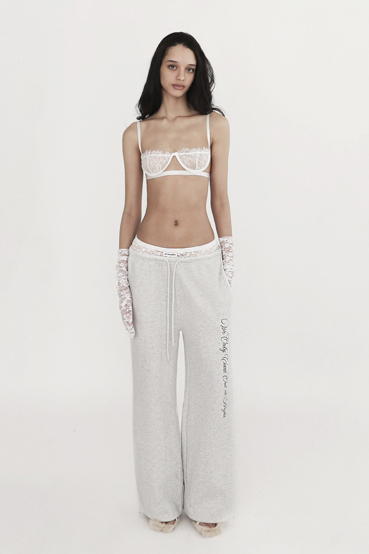 Badblood Pure Lace Trim Jogger Ash Gray