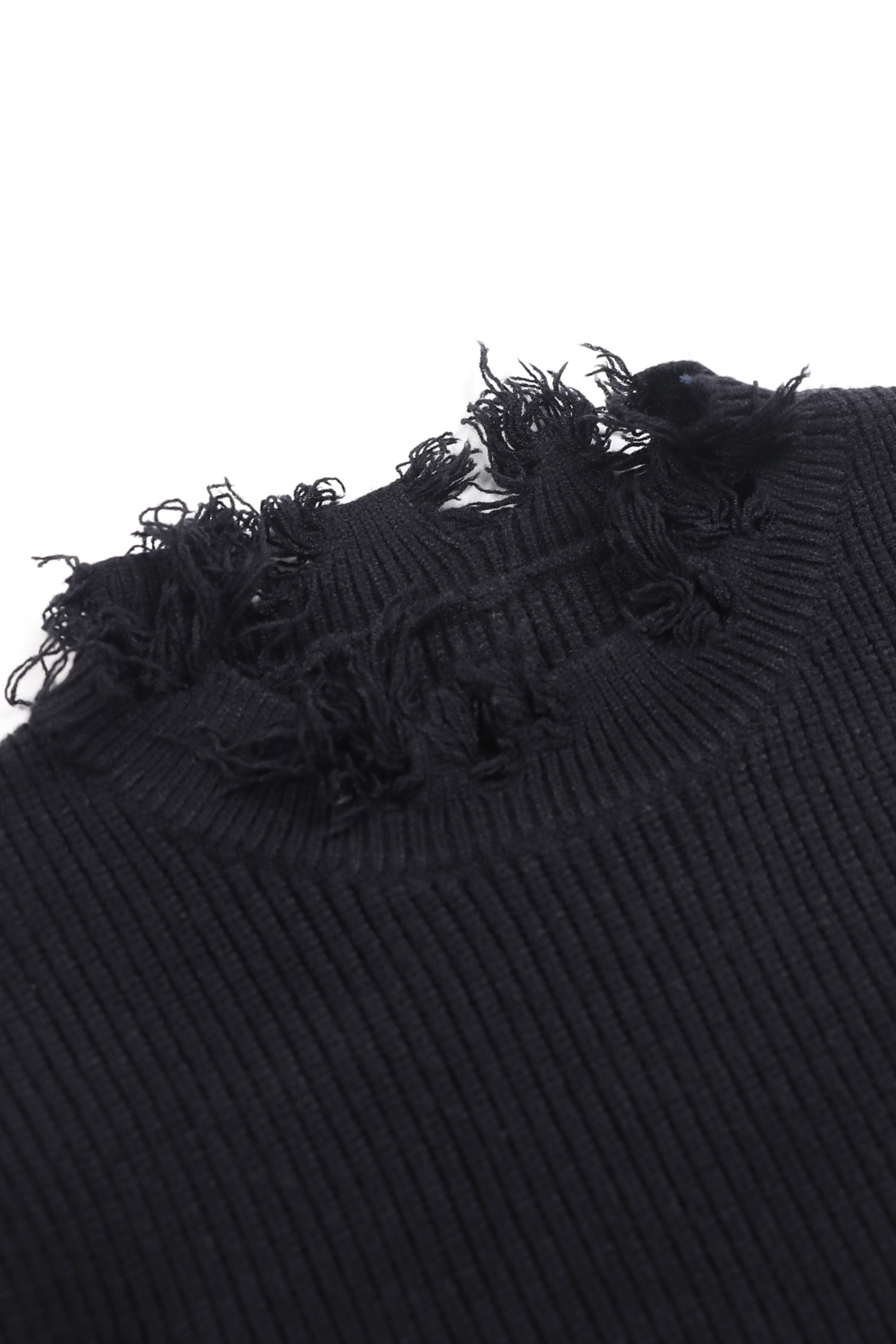 Badblood Destroyed Cropped Sweater Black