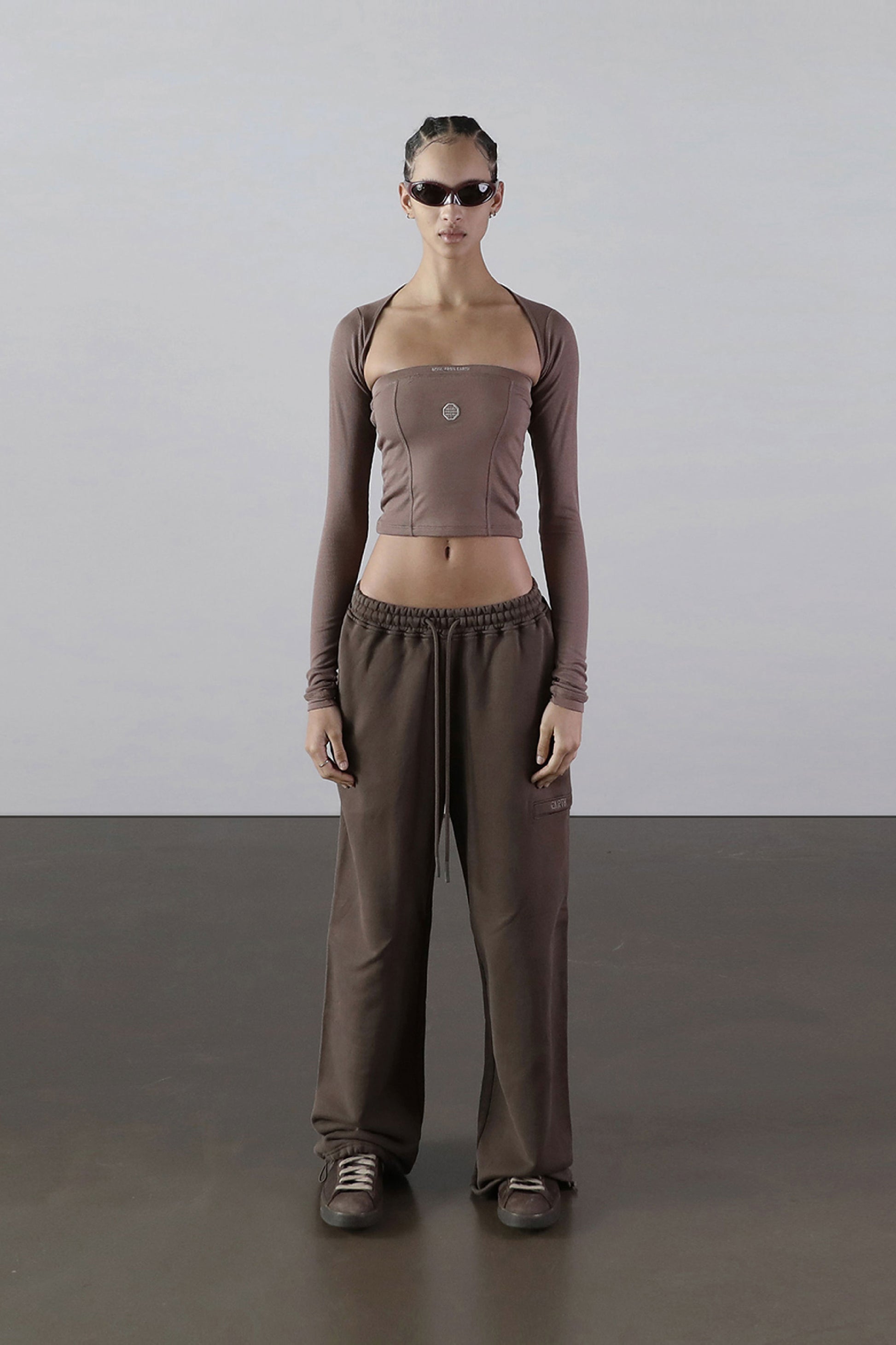 Badblood Cotton Jersey Shrug Taupe