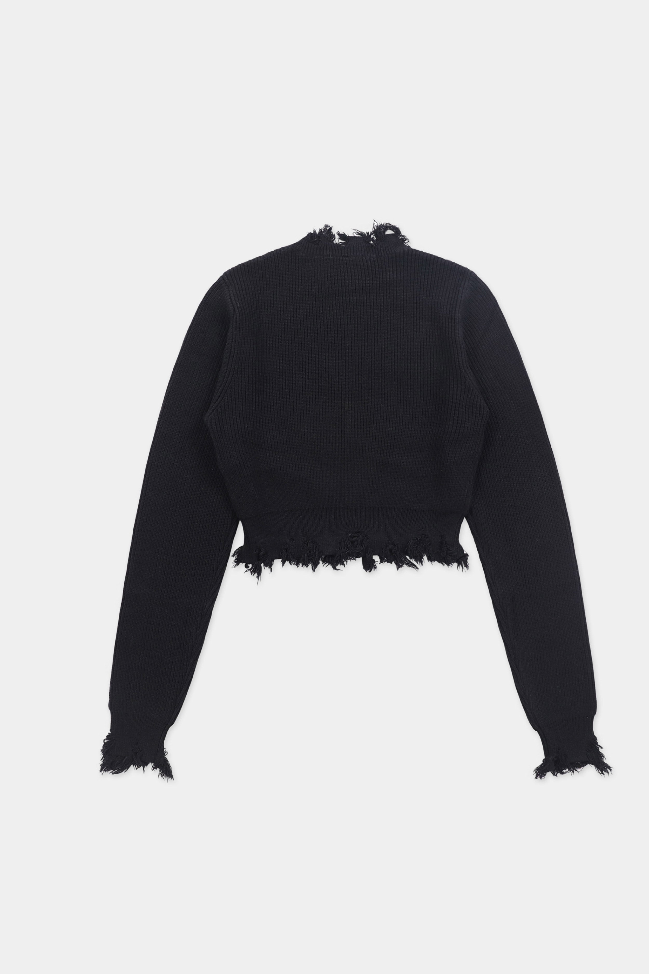 Badblood Destroyed Cropped Sweater Black