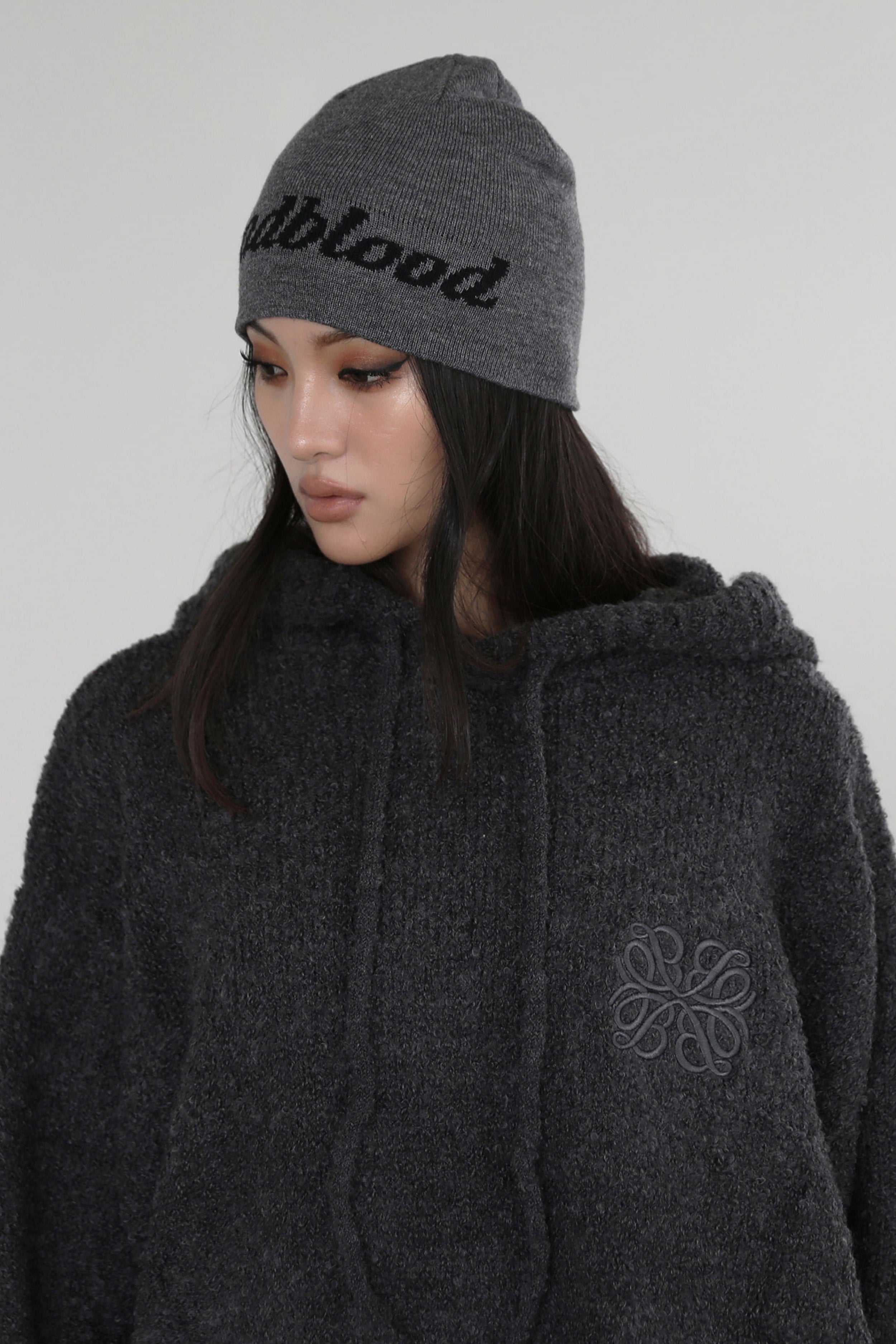 Badblood Signature Lettering Beanie Gray