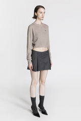 Badblood Minimalist Logo Crewneck Sweater Beige