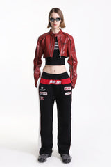 Badblood Victor Crop Racing Jacket Red