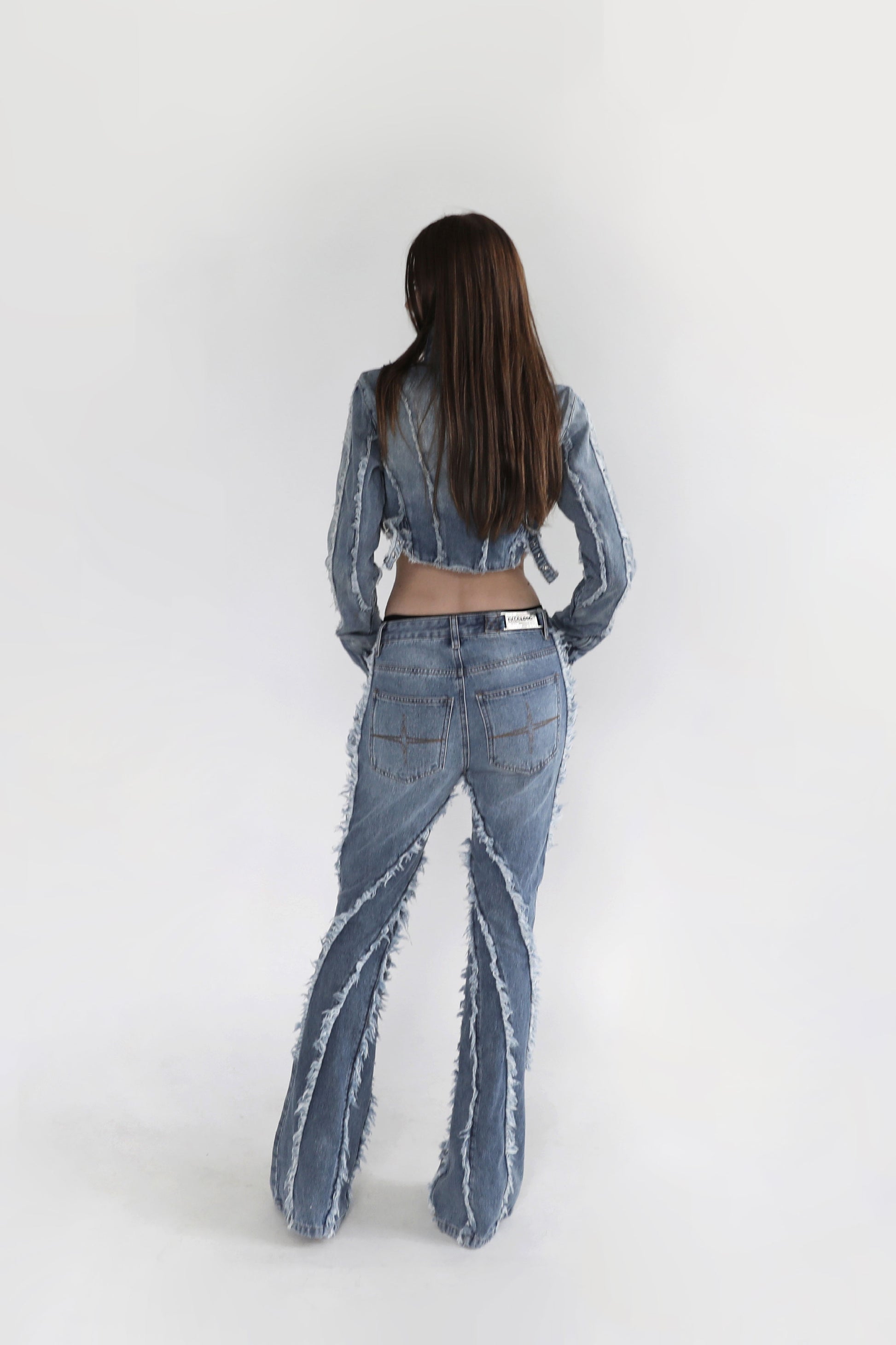 Badblood Twist Frayed Denim Pants Blue