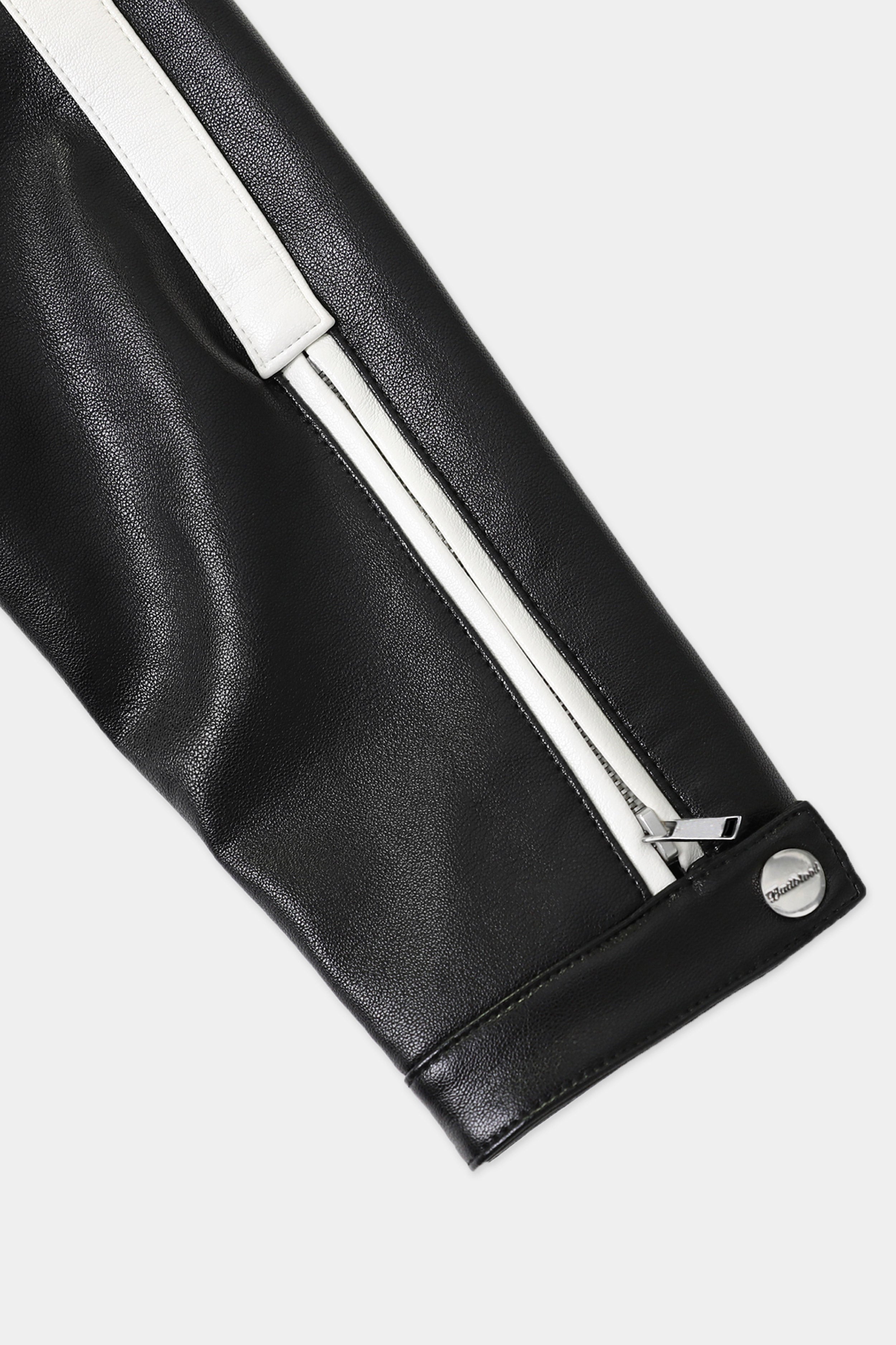 Badblood Eco Leather Racing Jacket Black