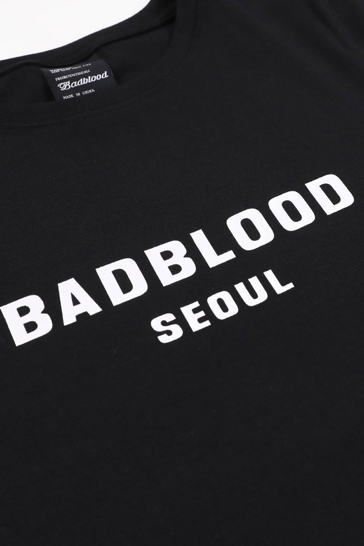 Badblood Printed Logo Short Sleeve Slim Fit Black