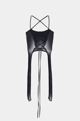 Badblood Stella Cross String Arc Tube Top Blue