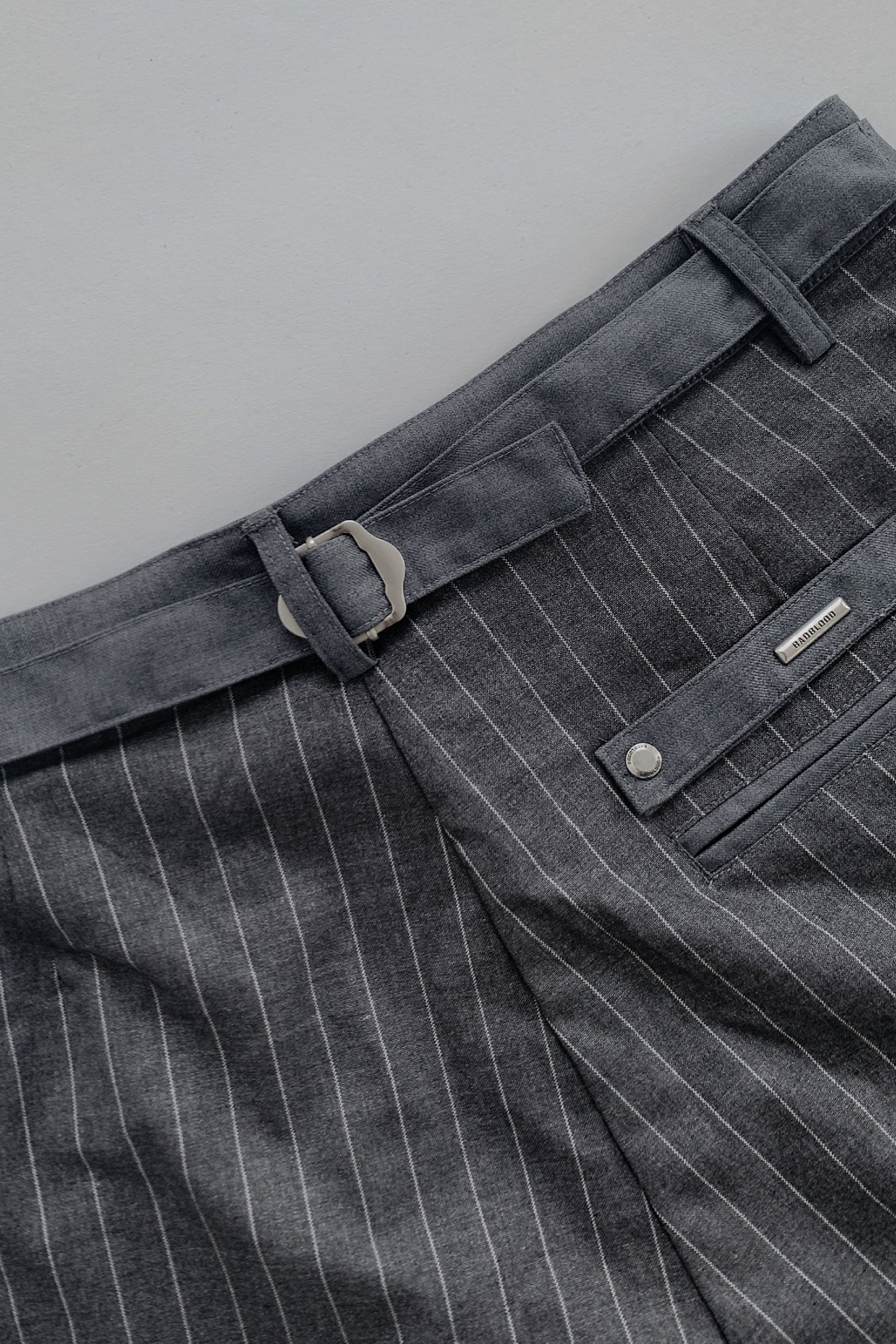 Badblood  Proto Gabardine Pants Baggy Fit Stripe/Charcoal