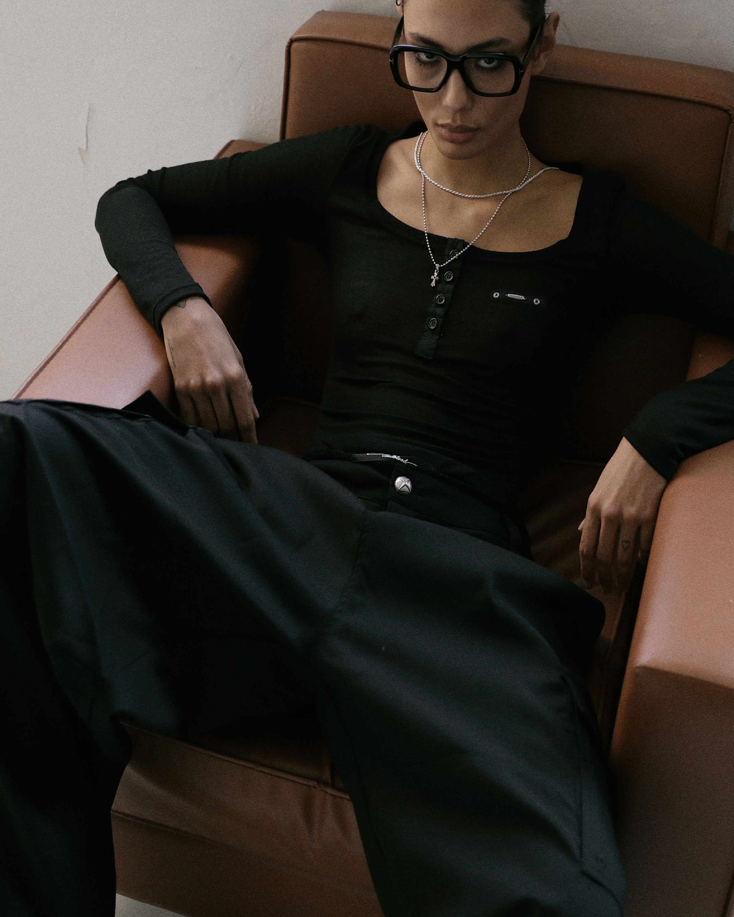 Badblood Nikki Henry Neck Long Sleeve Black