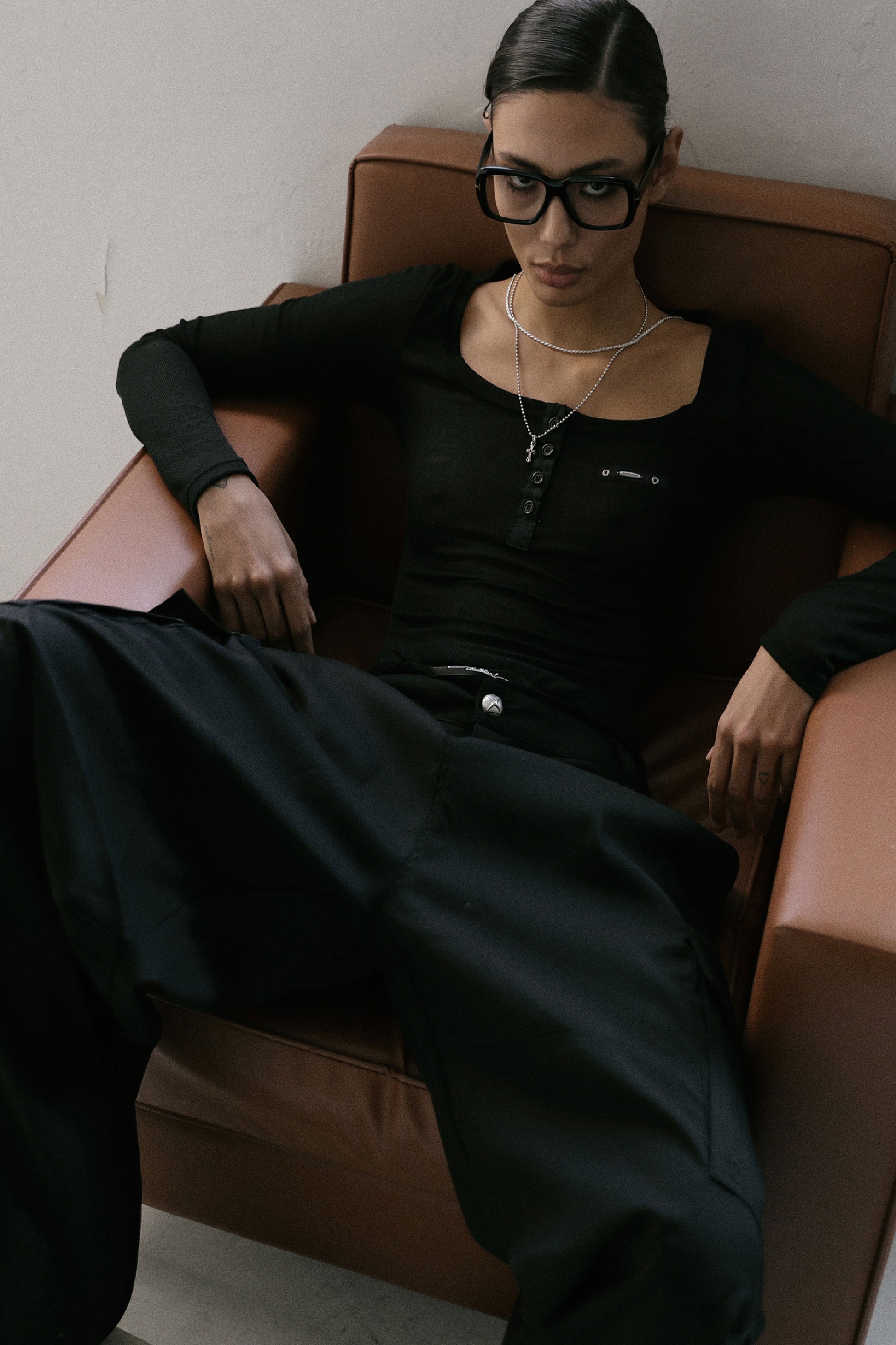 Badblood Nikki Henry Neck Long Sleeve Black