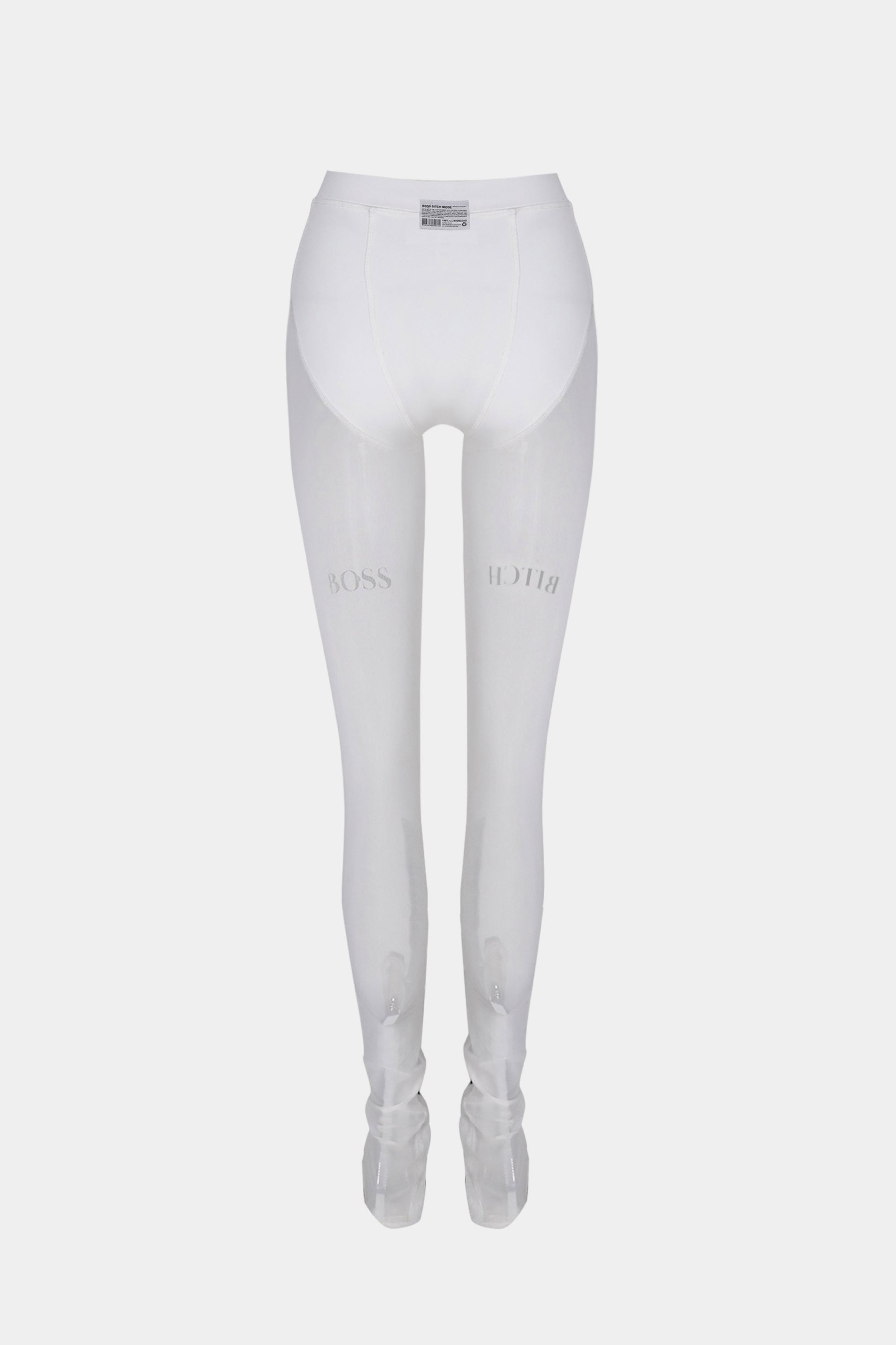 Badblood Boss Mode Mesh Boots Cut Pants White