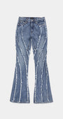 Badblood Twist Frayed Denim Pants Blue