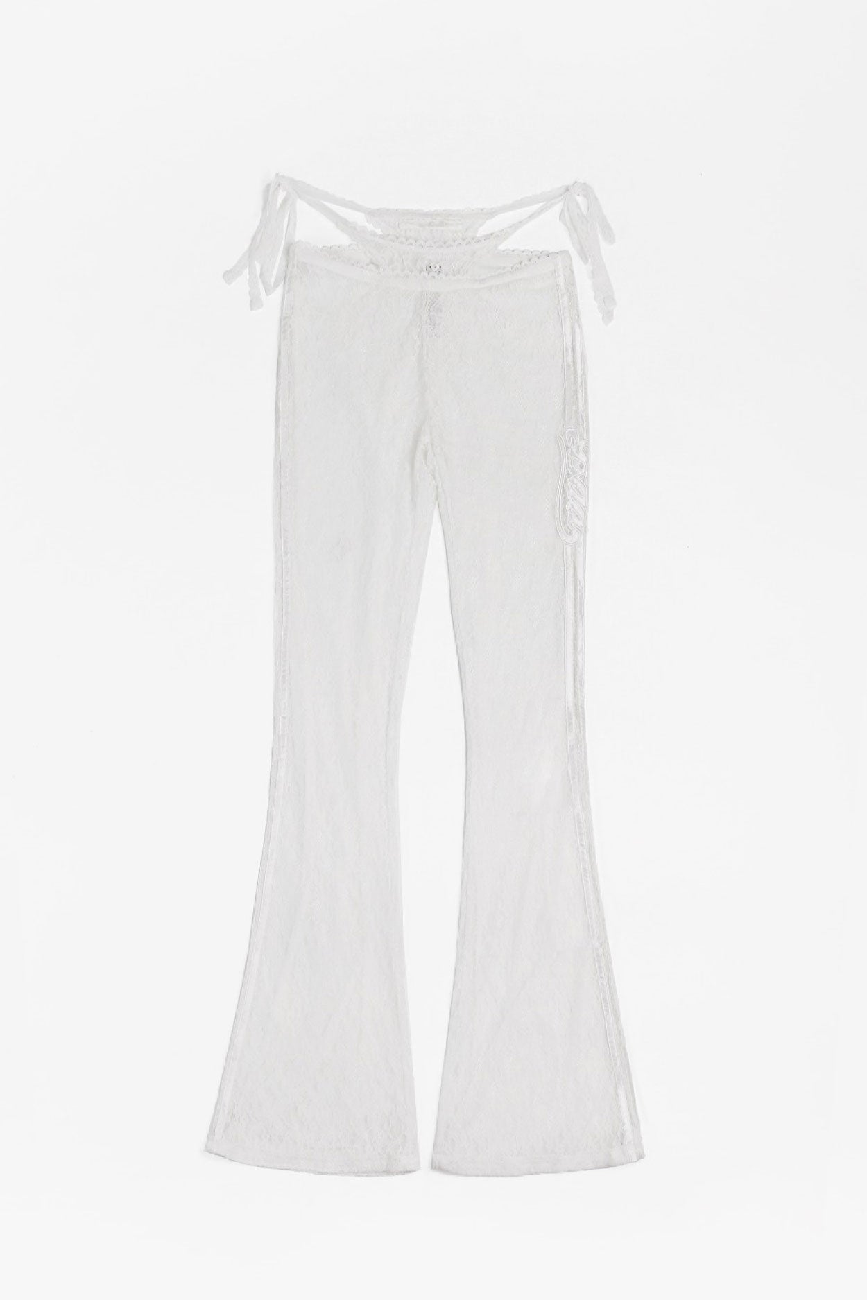 Badblood Selena Lace String Brush Cut Pants White