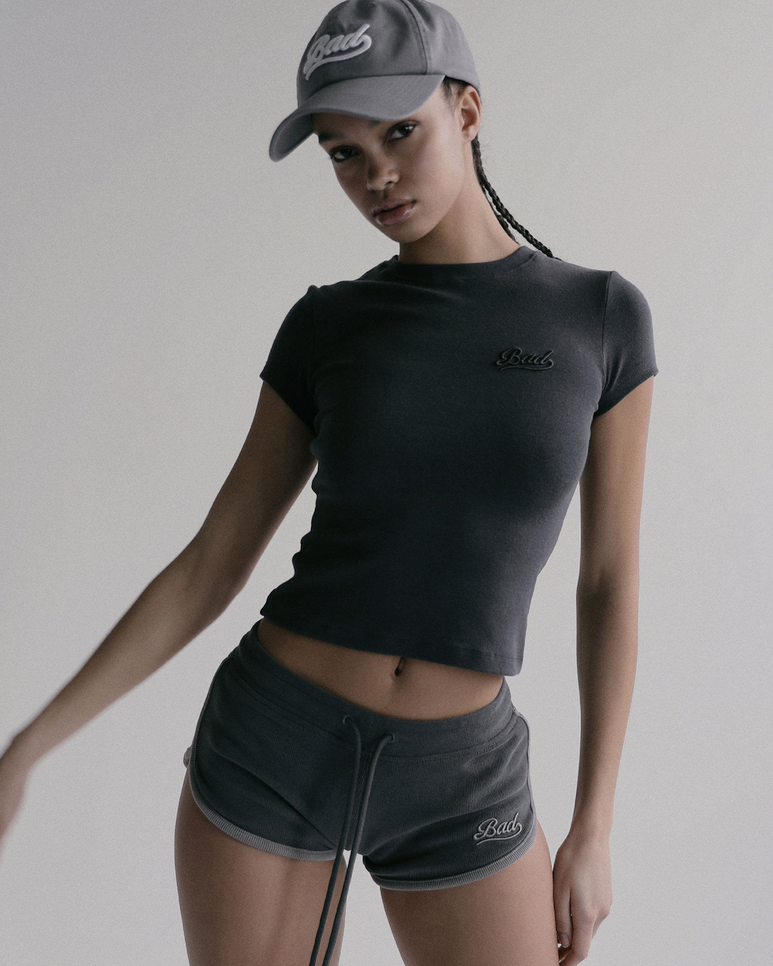 Badblood Twill Cotton Ball Cap Gray